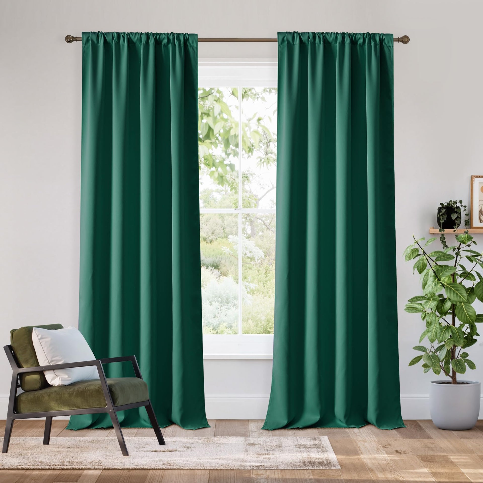 Bedroom Blackout Curtains 80 inches Long (2 Count)