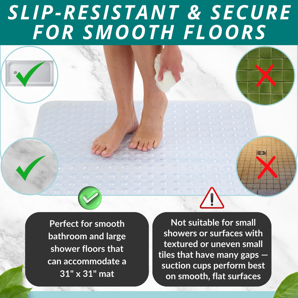 Extra Large Square Non Slip Shower Mat