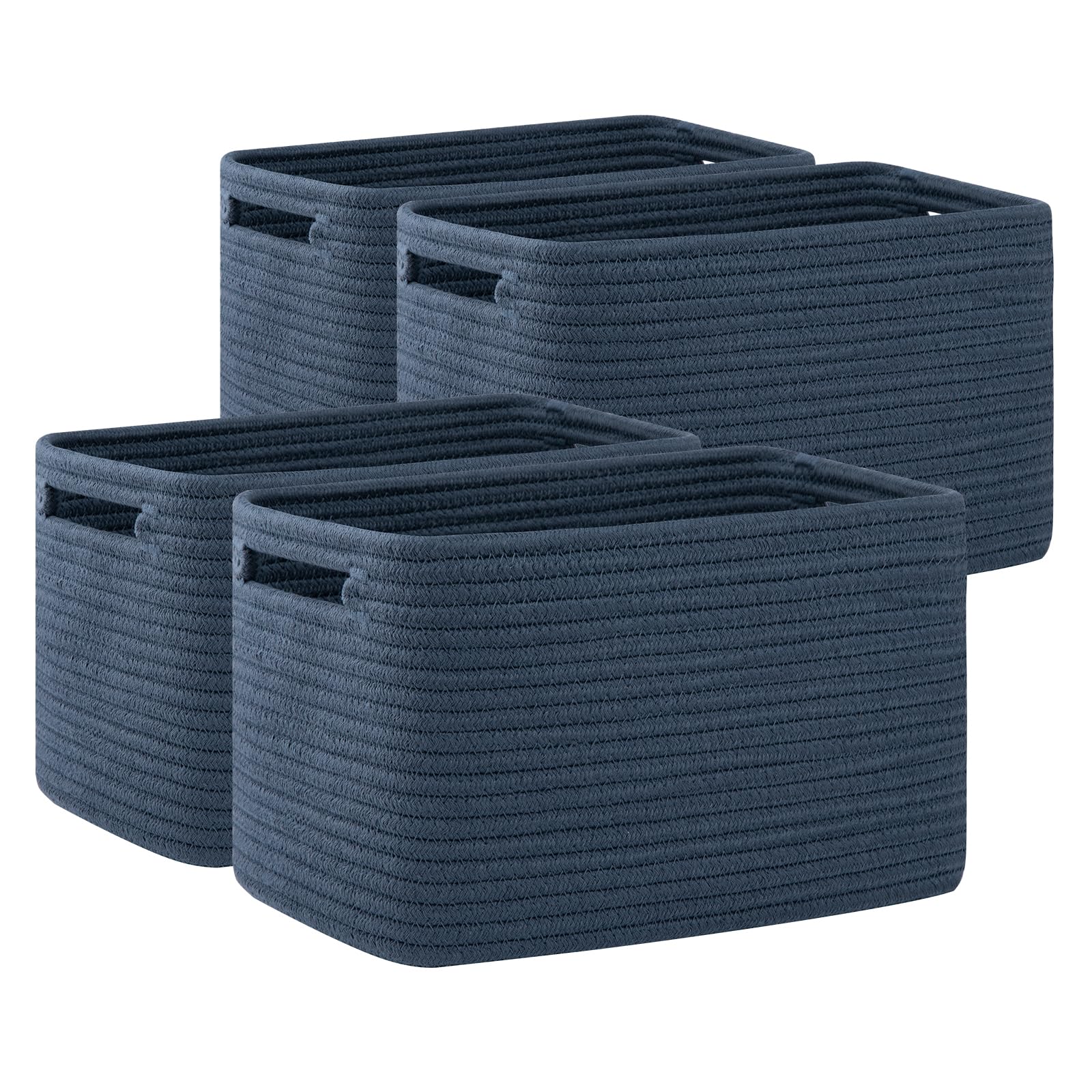 4 Pack Storage Baskets for Organizing 15L Cube Storage Bins Blue (4 Count)