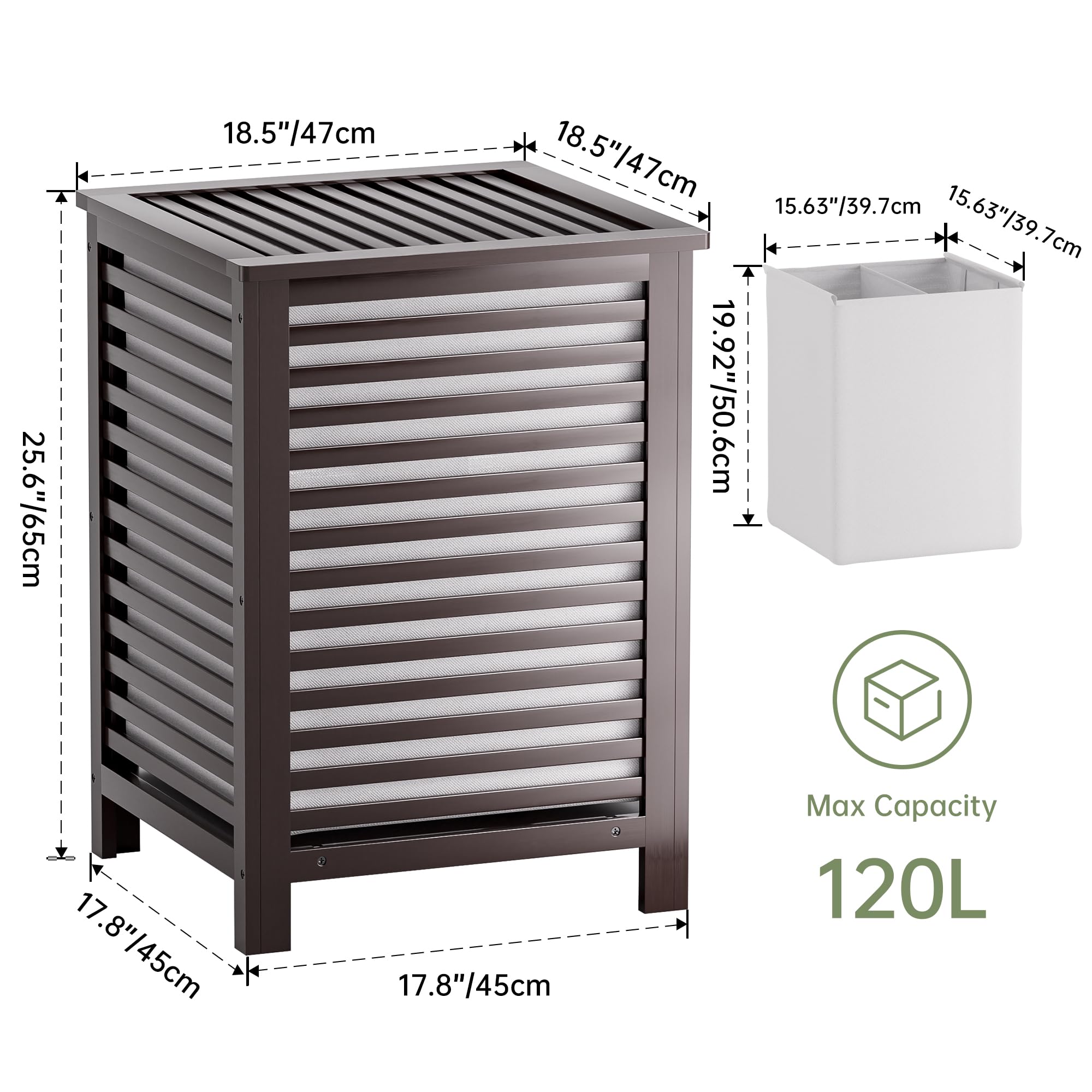 Double Laundry Hamper with Lid