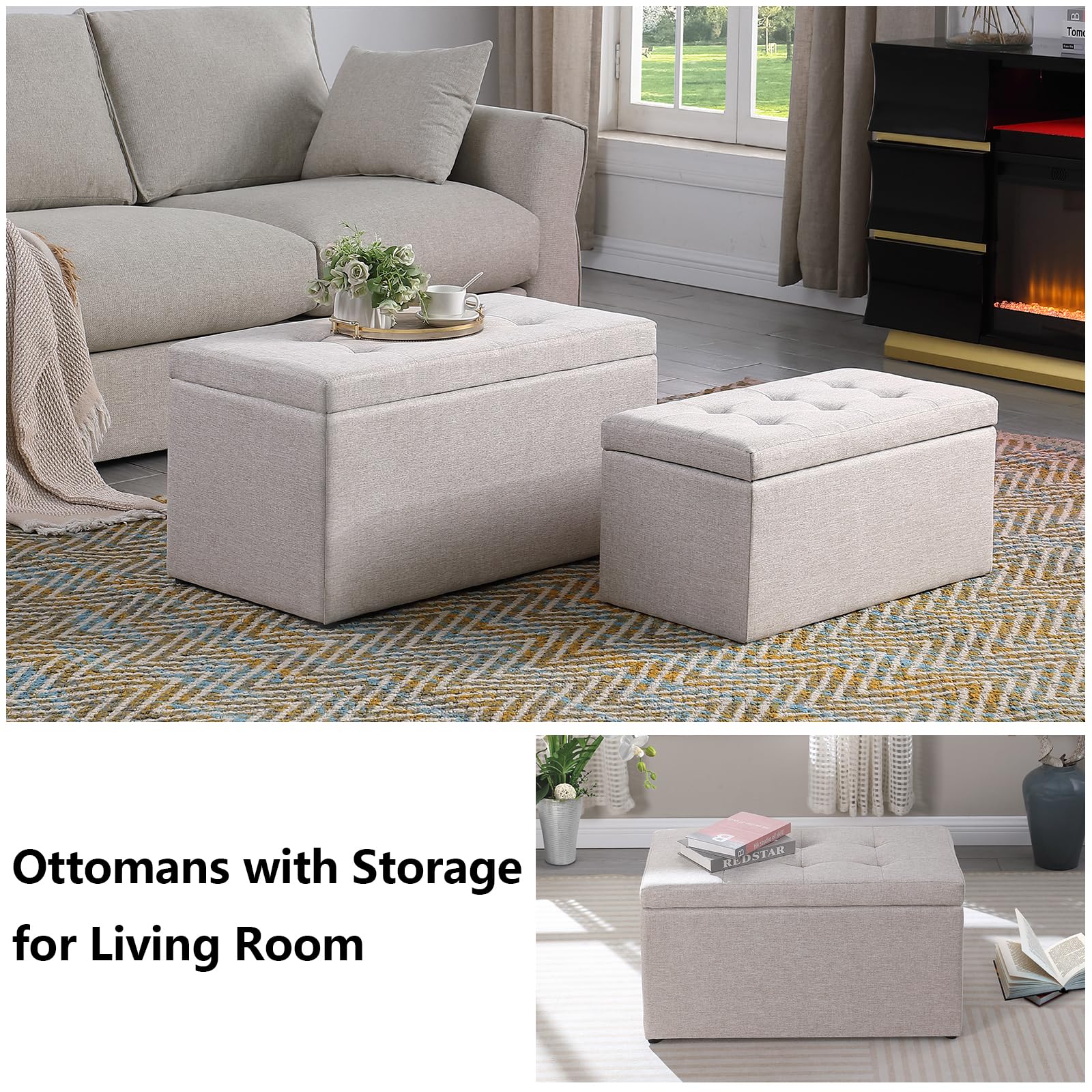 31.5'' Storage Ottomans Set of 2 (2 Count)