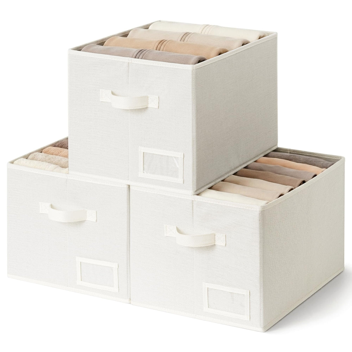 Closet Storage Bins with Label (3 Count)