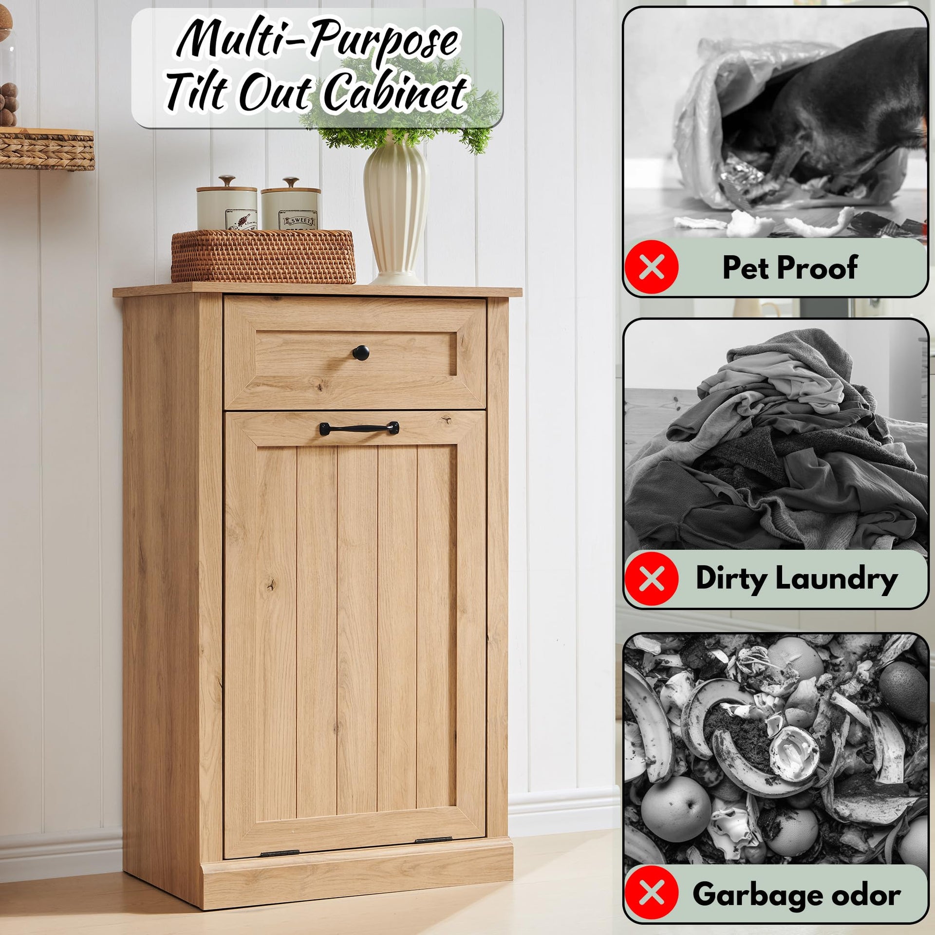 Tilt Out Laundry Hamper Cabinet