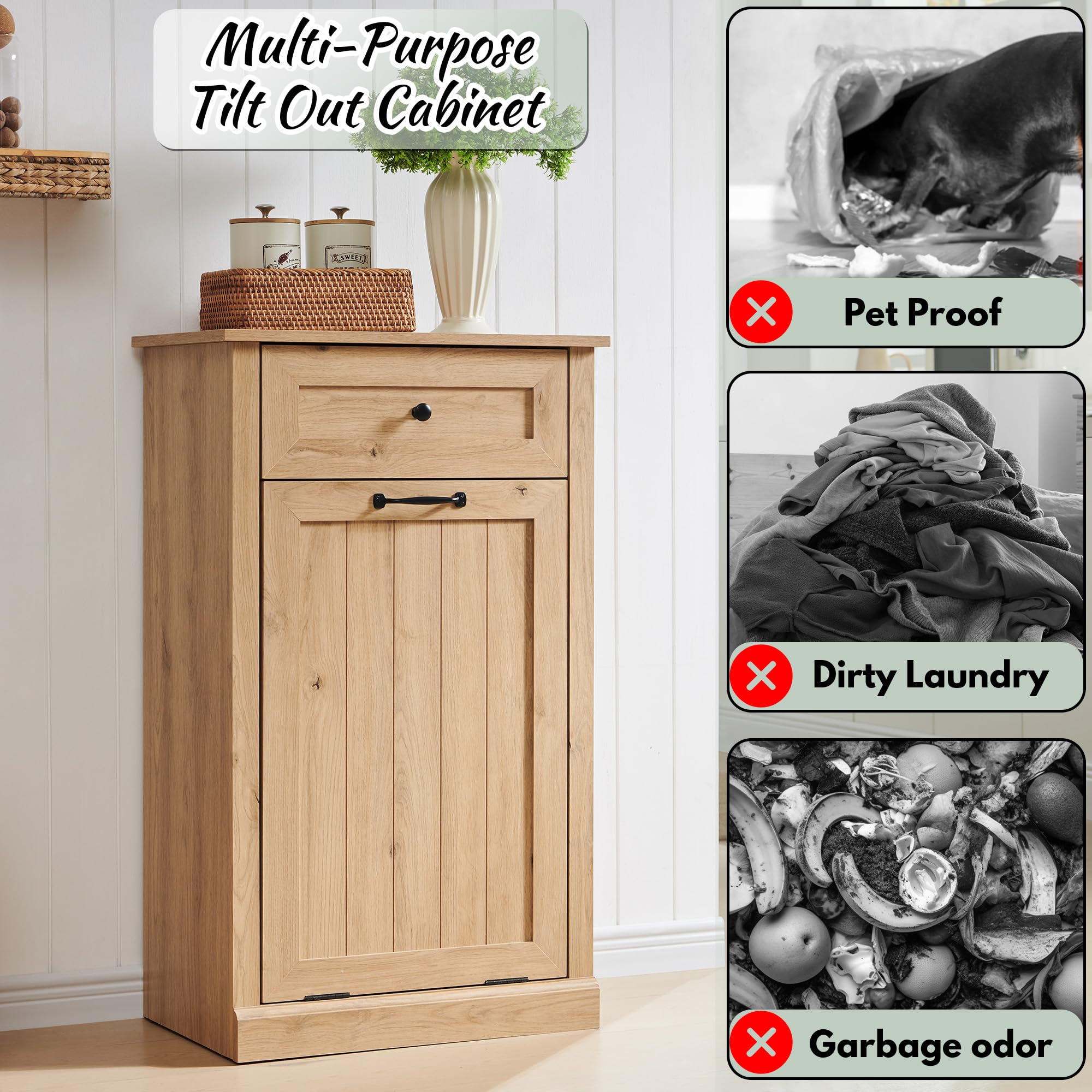 Tilt Out Laundry Hamper Cabinet