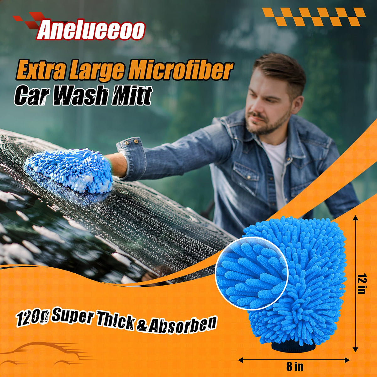 Car Wash Mitt Microfiber (4 Count)