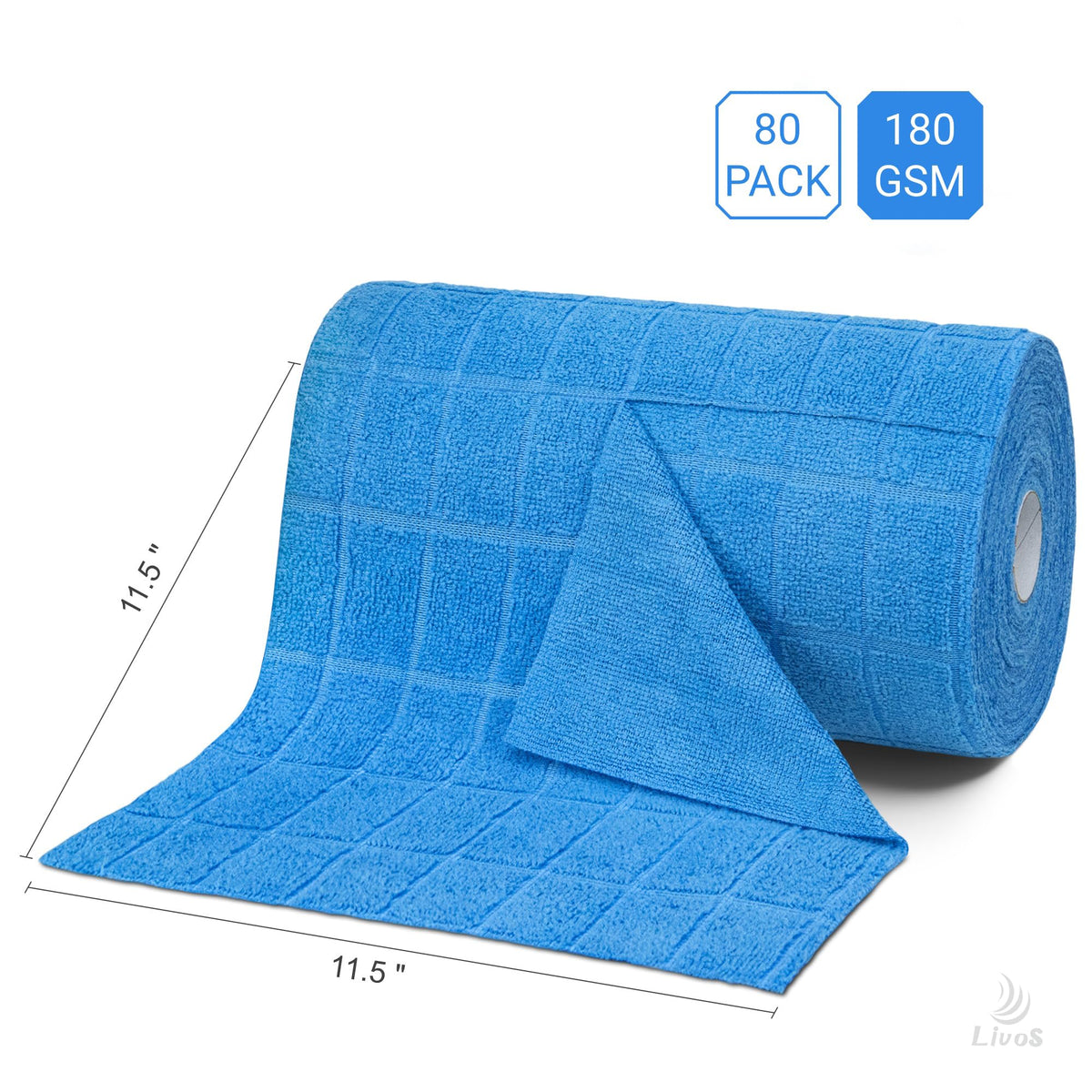 Microfiber Cleaning Cloth Roll (80 Count)