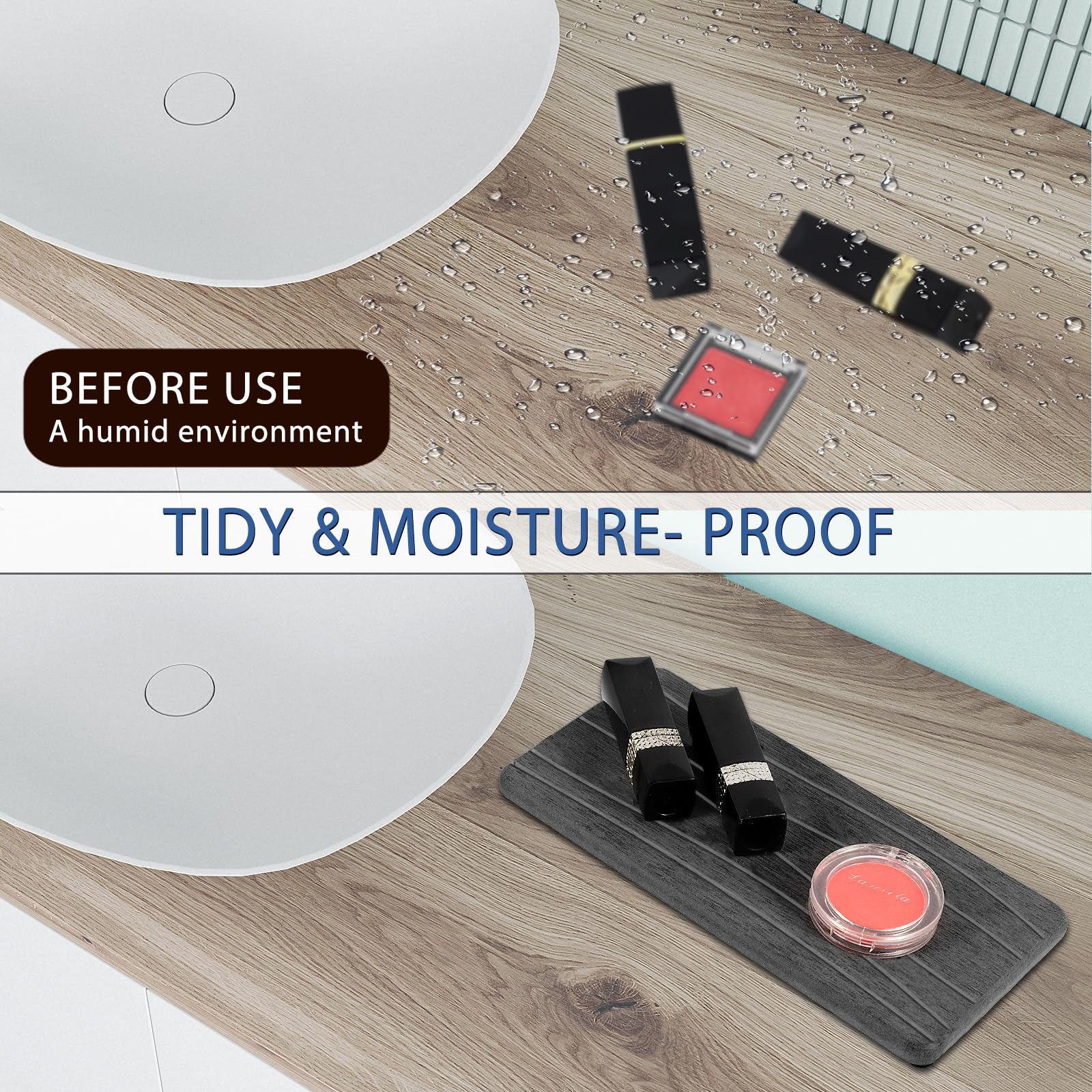 2PCS Water Absorbing Stone Tray (2 Count)