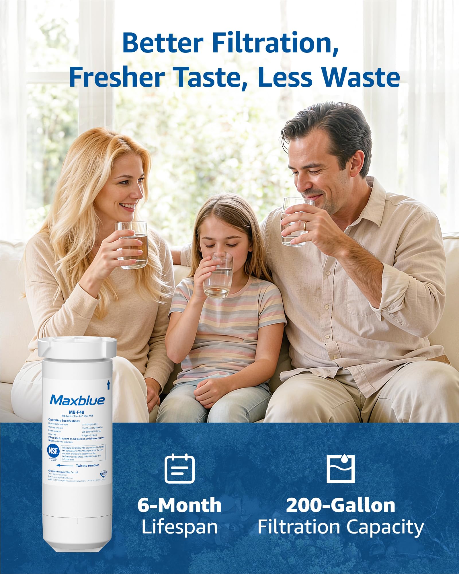 XWF Water Filter Replacement for GE® WR17X30702 (3 Count)