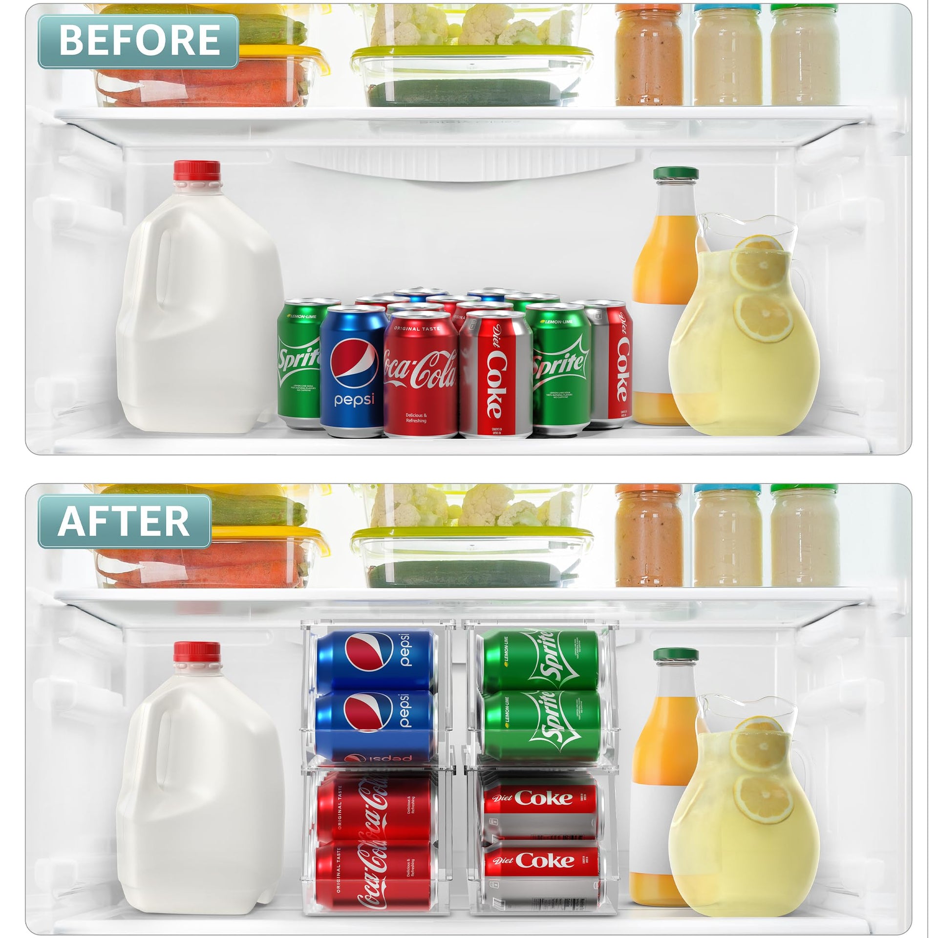 Soda Can Organizer for Refrigerator (4 Count)