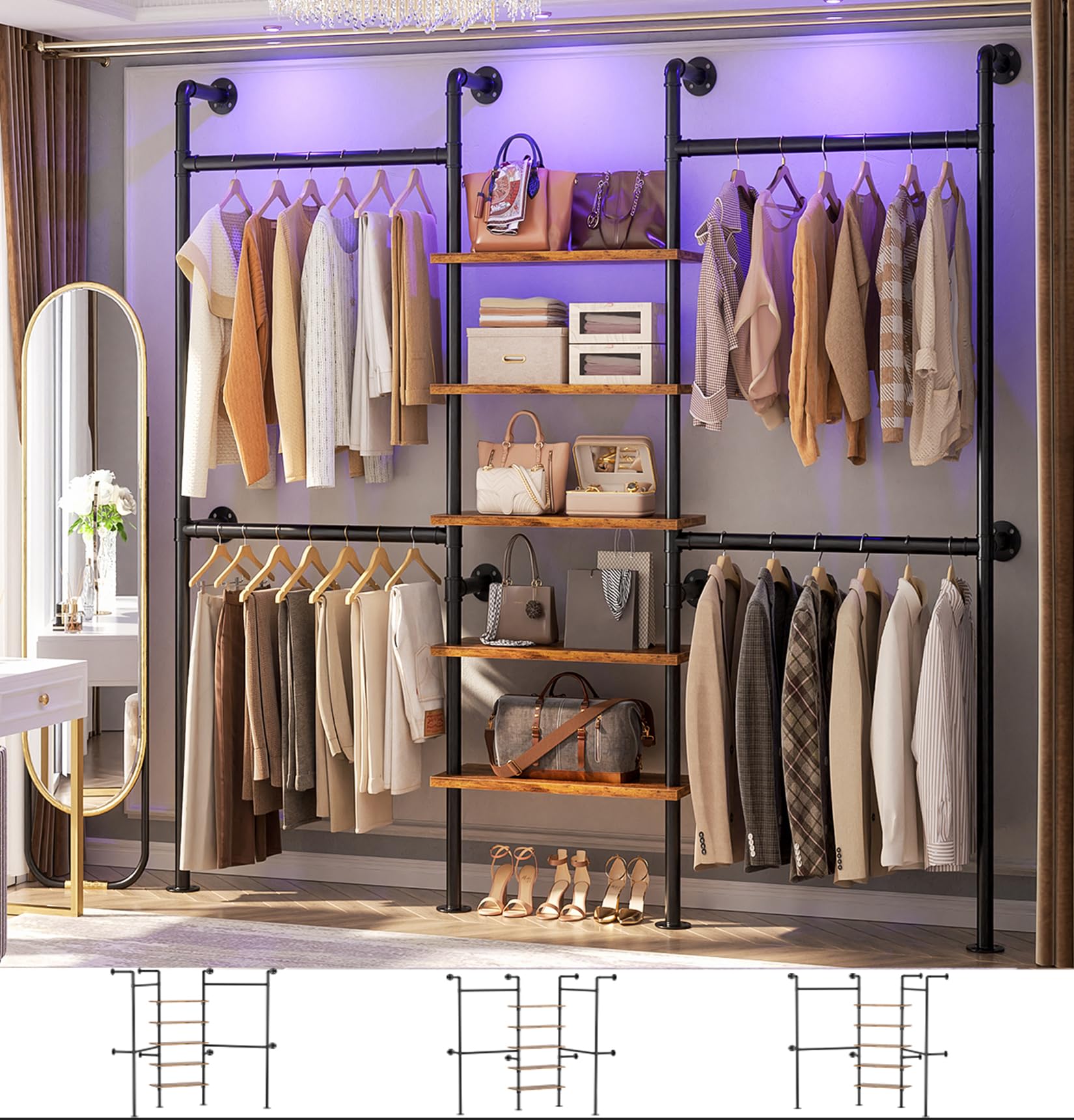Industrial Pipe Clothing Rack