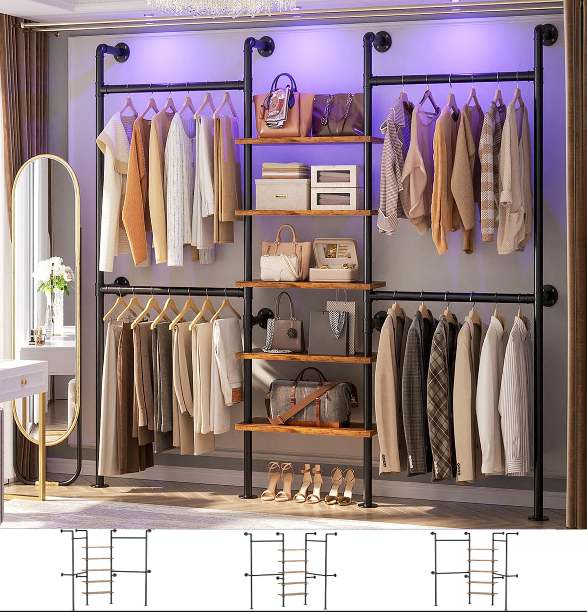 Industrial Pipe Clothing Rack