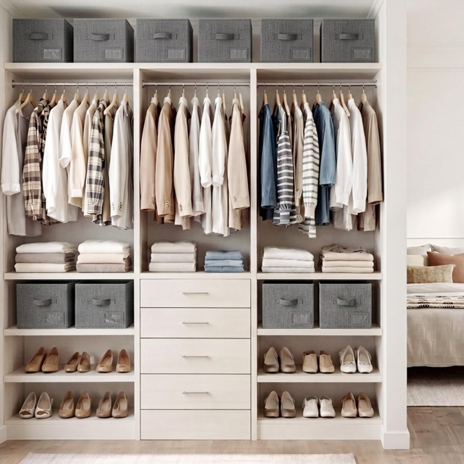Closet Storage Bins with Label (3 Count)