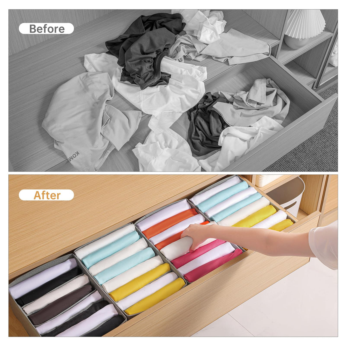 4 Packs T shirt Drawer Organizers for Clothing (4 Count)