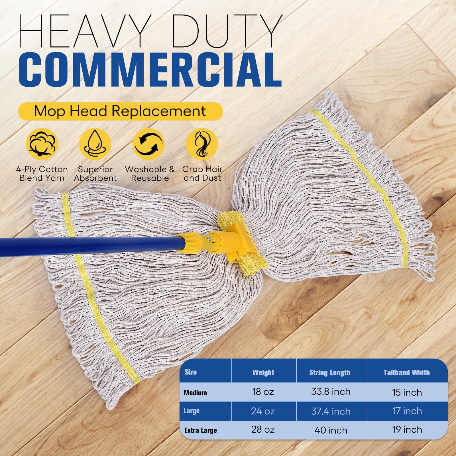 Matthew Cleaning Commercial Mop Head Replacement (6 Count)