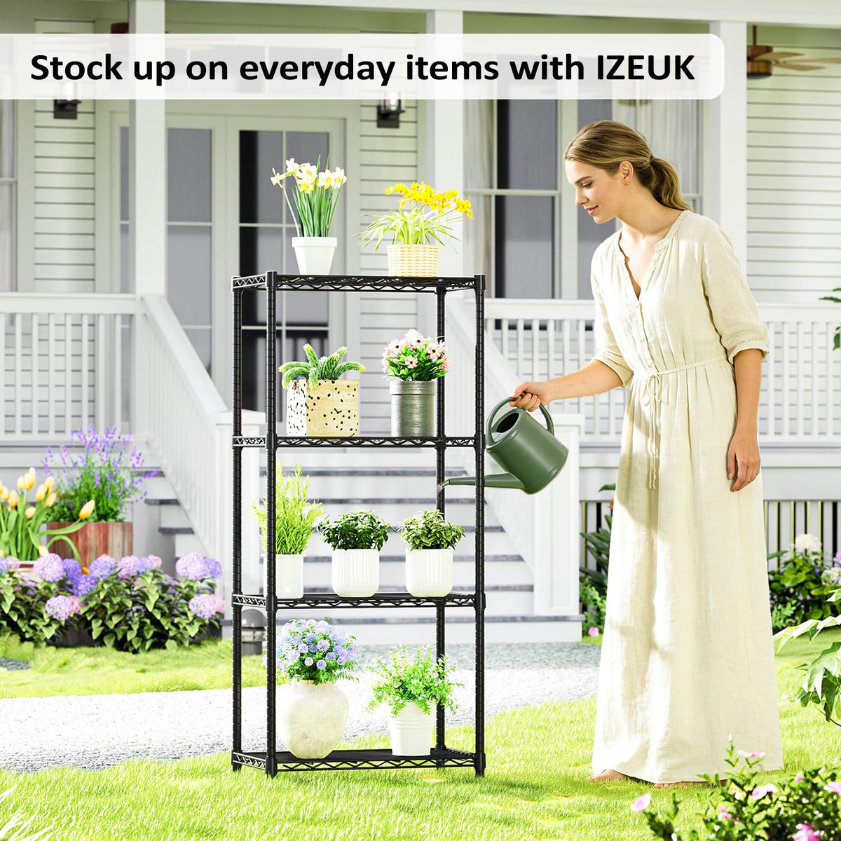 4 Tier Metal Shelf Rack