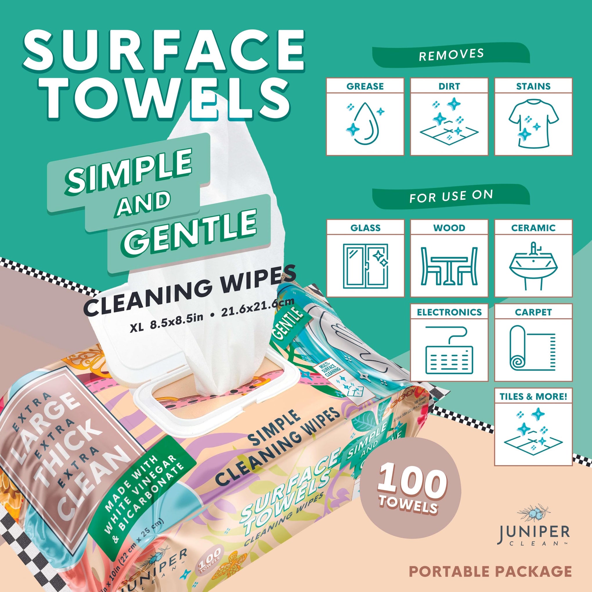 6 Packs Surface Cleaning Wipes (600 Count)