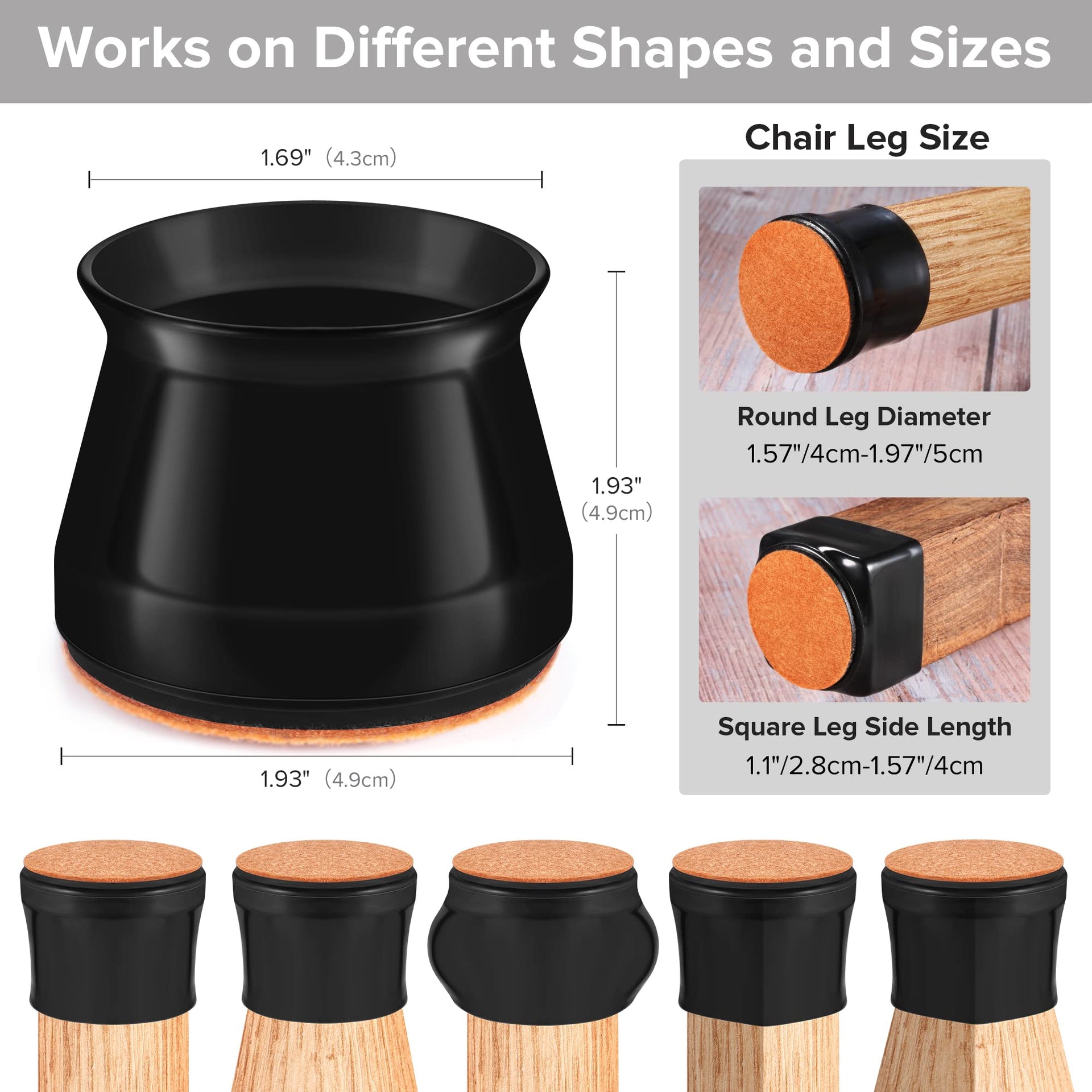 24PCS Upgraded Silicone Chair Leg Floor Protectors for Hardwood Floors (24 Count)
