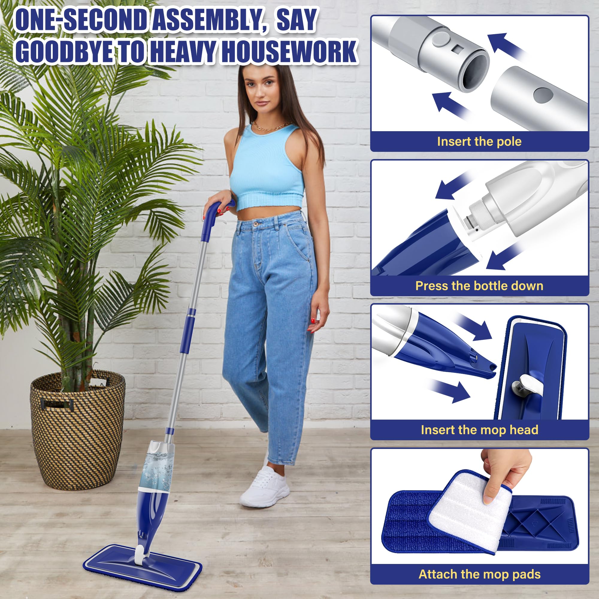 Microfiber Spray Mops for Floors Cleaning