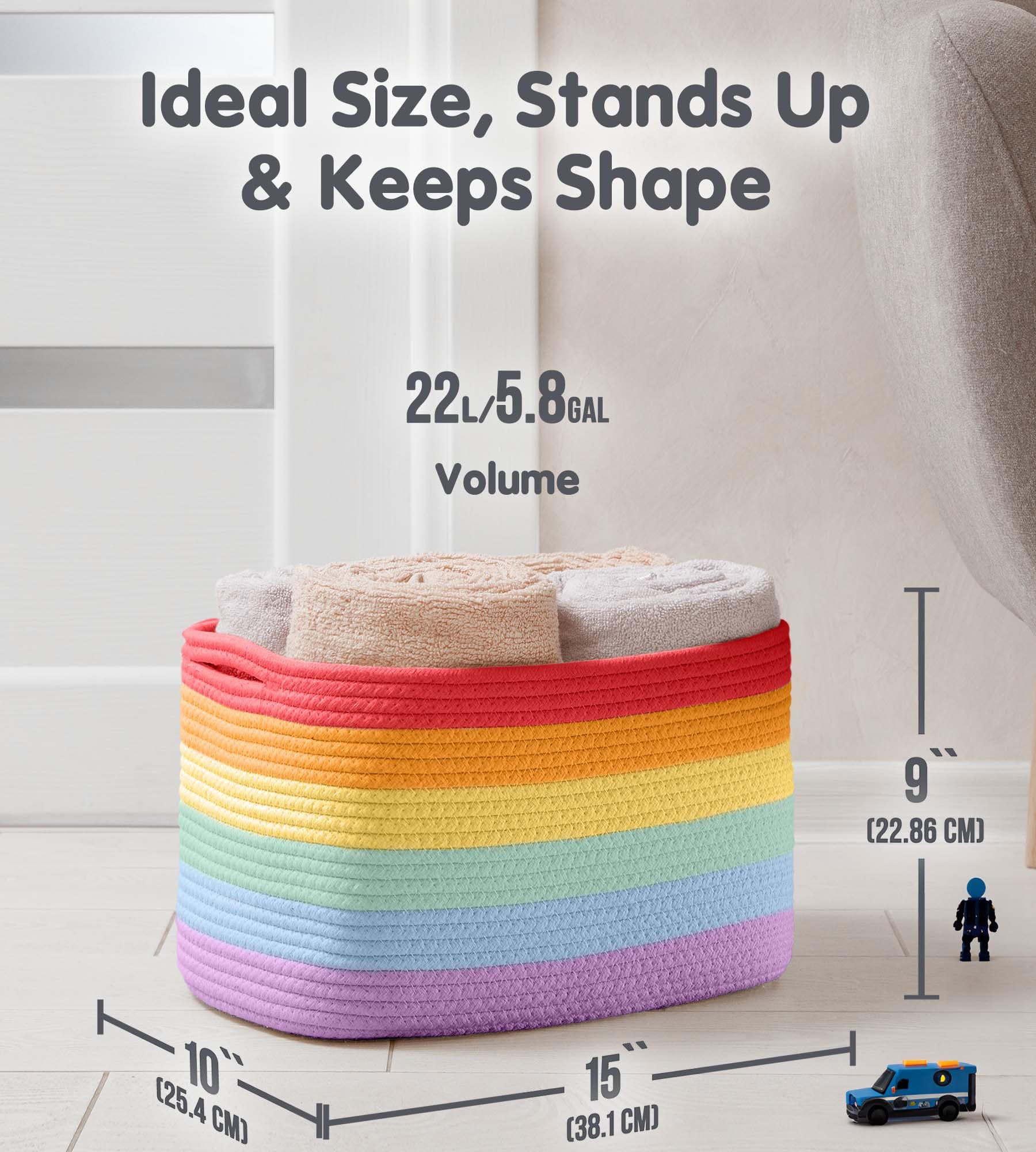 Cotton Rope Baskets for Organizing (3 Count)