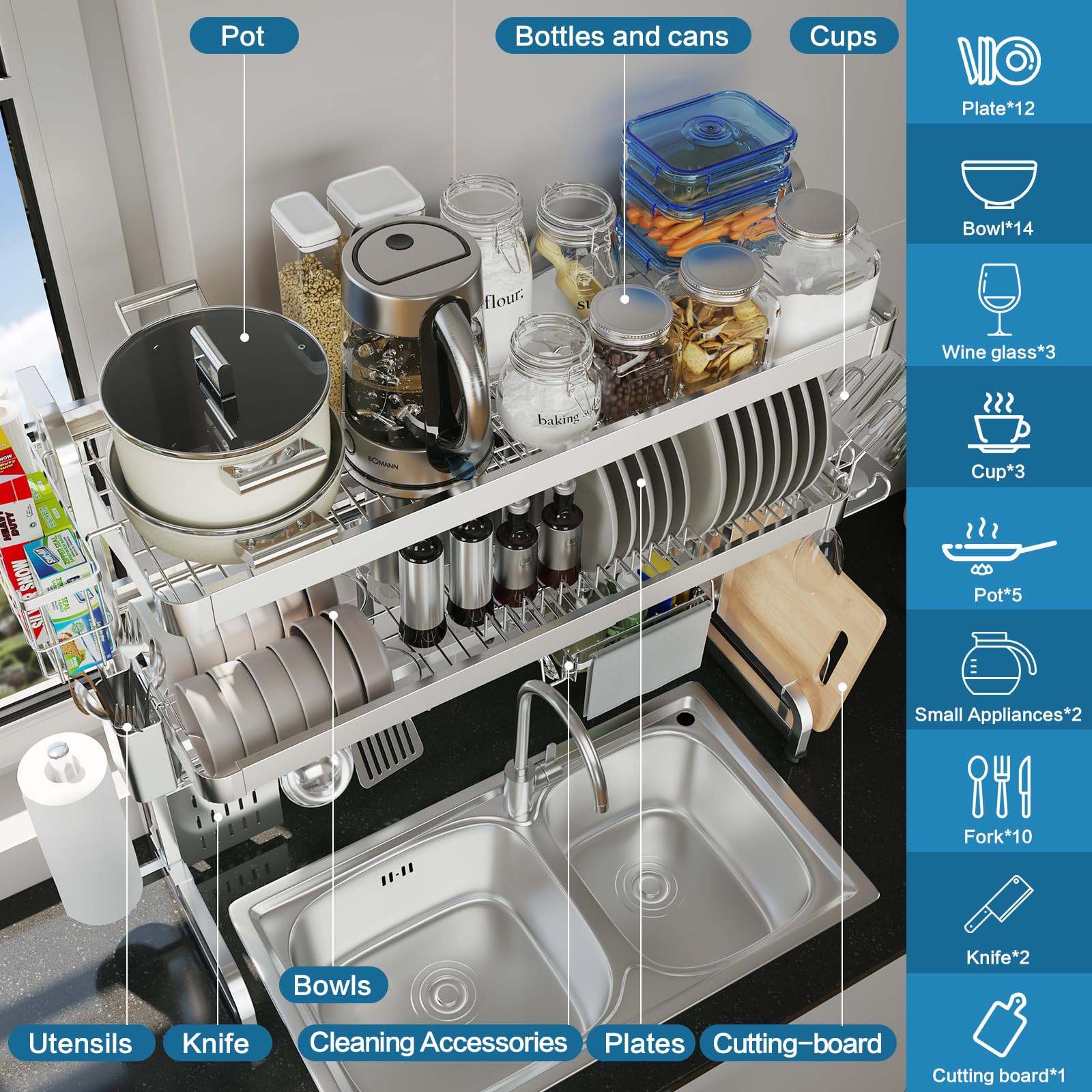Over The Sink Dish Drying Rack