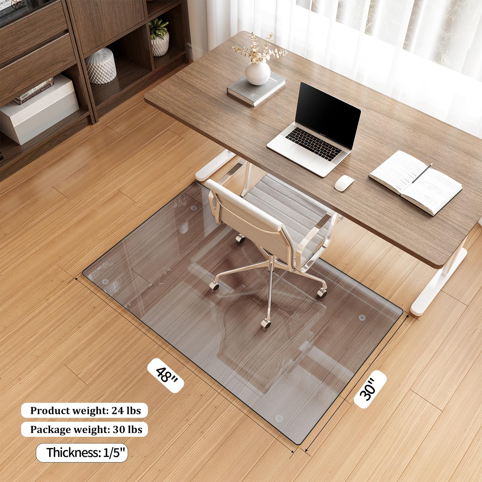 30" x 48" Office Chair Mat for Hardwood Floors & Carpets