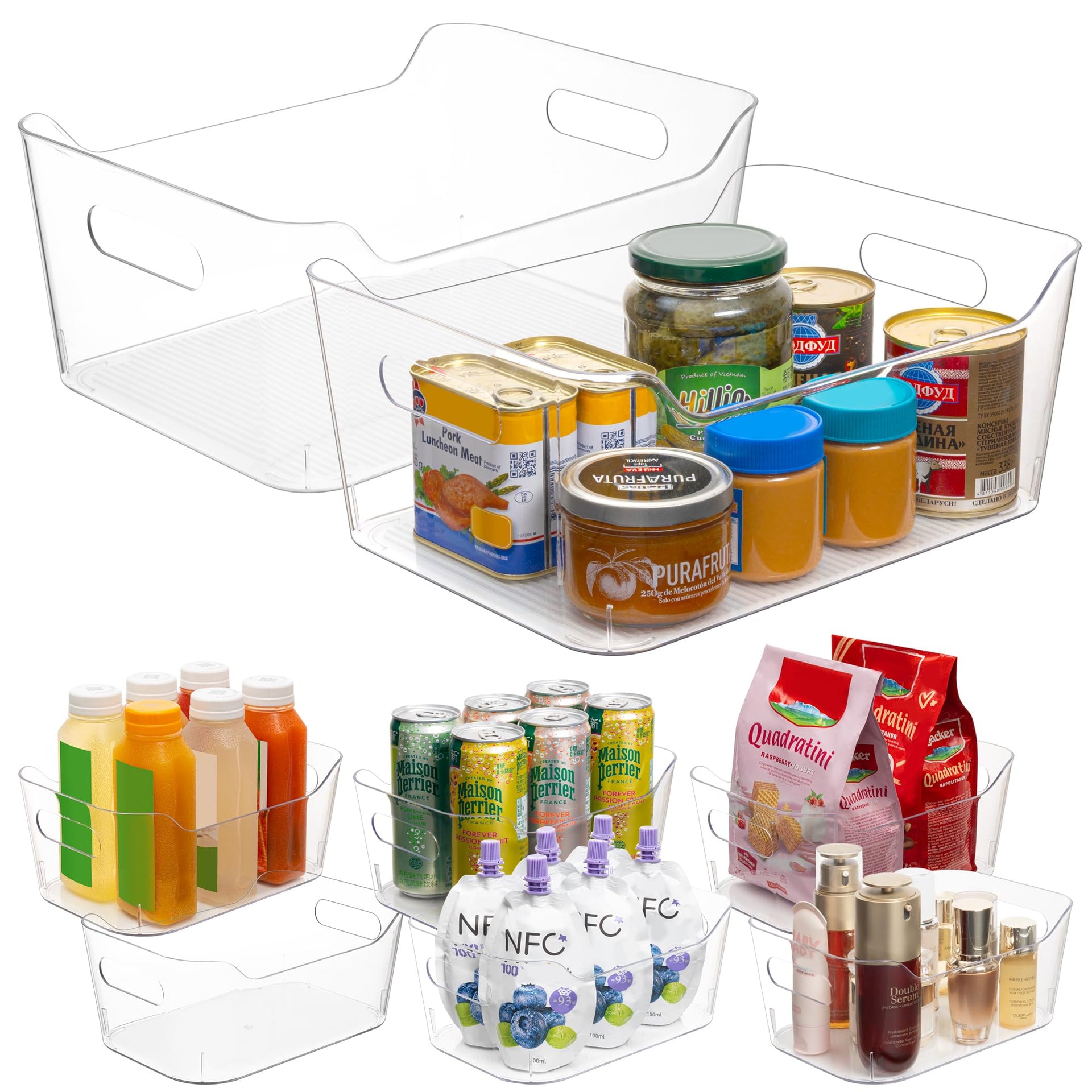 Set of 8 Clear Plastic Storage Bins (8 Count)