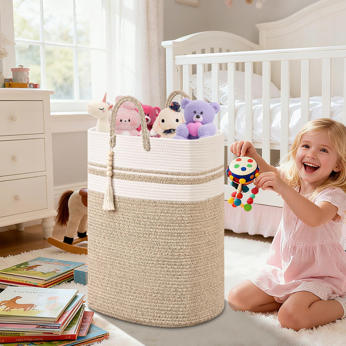 Woven Laundry Basket for Clothes (63.36 Ounce)
