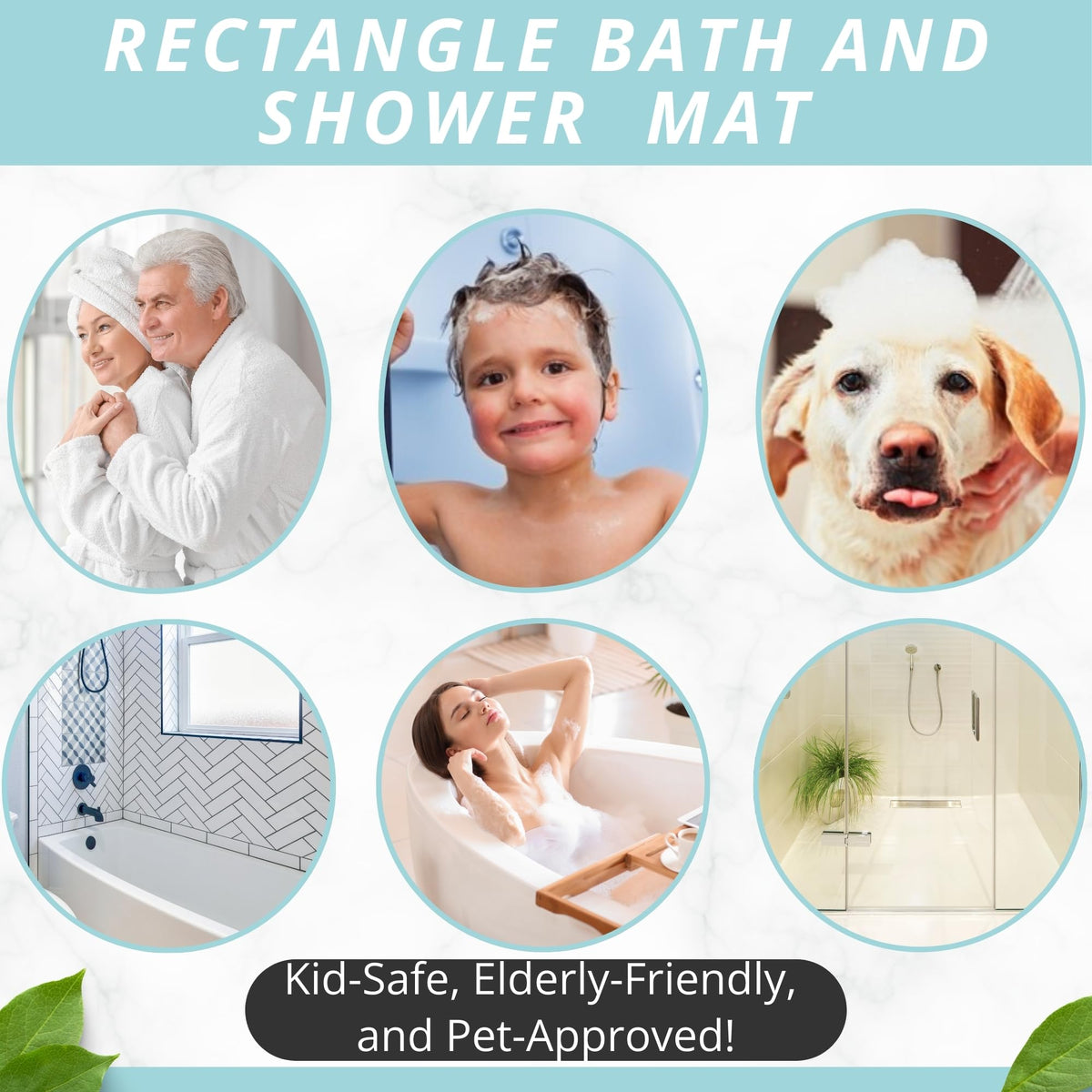 Non Slip Bath & Shower Mat 40x16 Extra Long