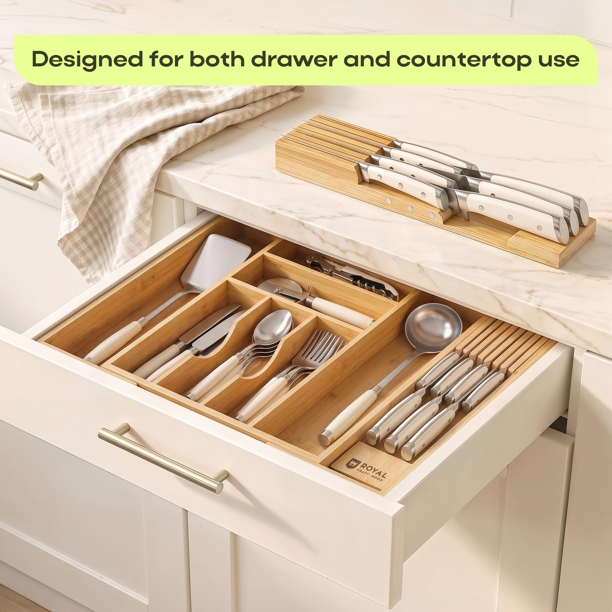 Drawer Organizer for Kitchen Organization