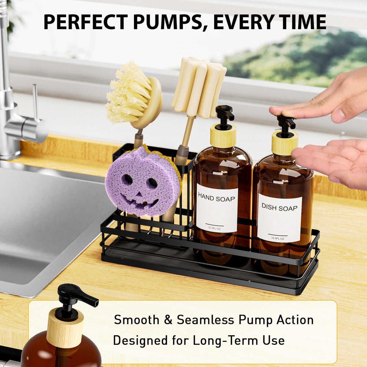 Kitchen Dish Soap Dispenser Set