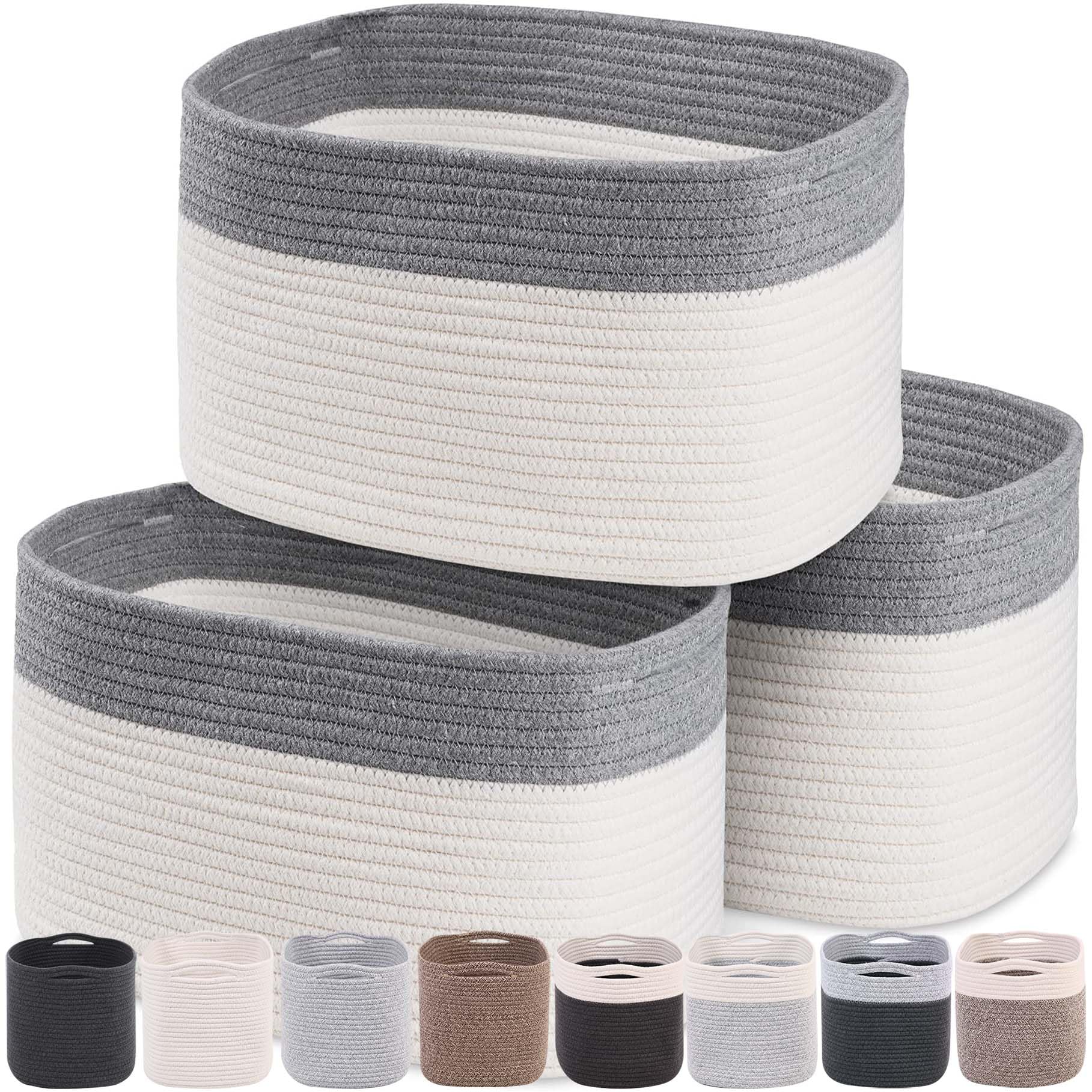 Cotton Rope Baskets for Organizing (3 Count)