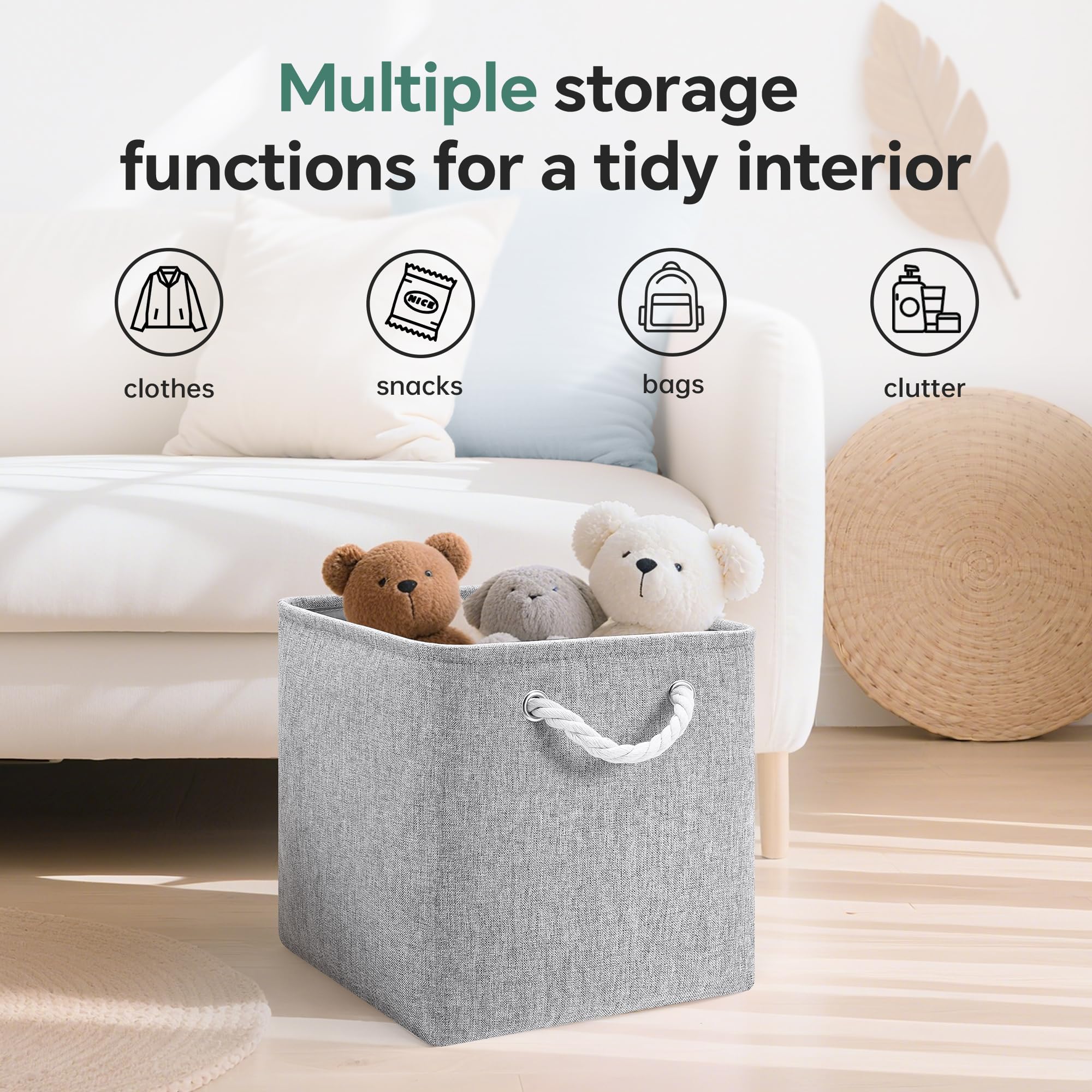 13x13x13 Inch Storage Cube Bins Foldable Organizer Baskets 6 Pack (6 Count)