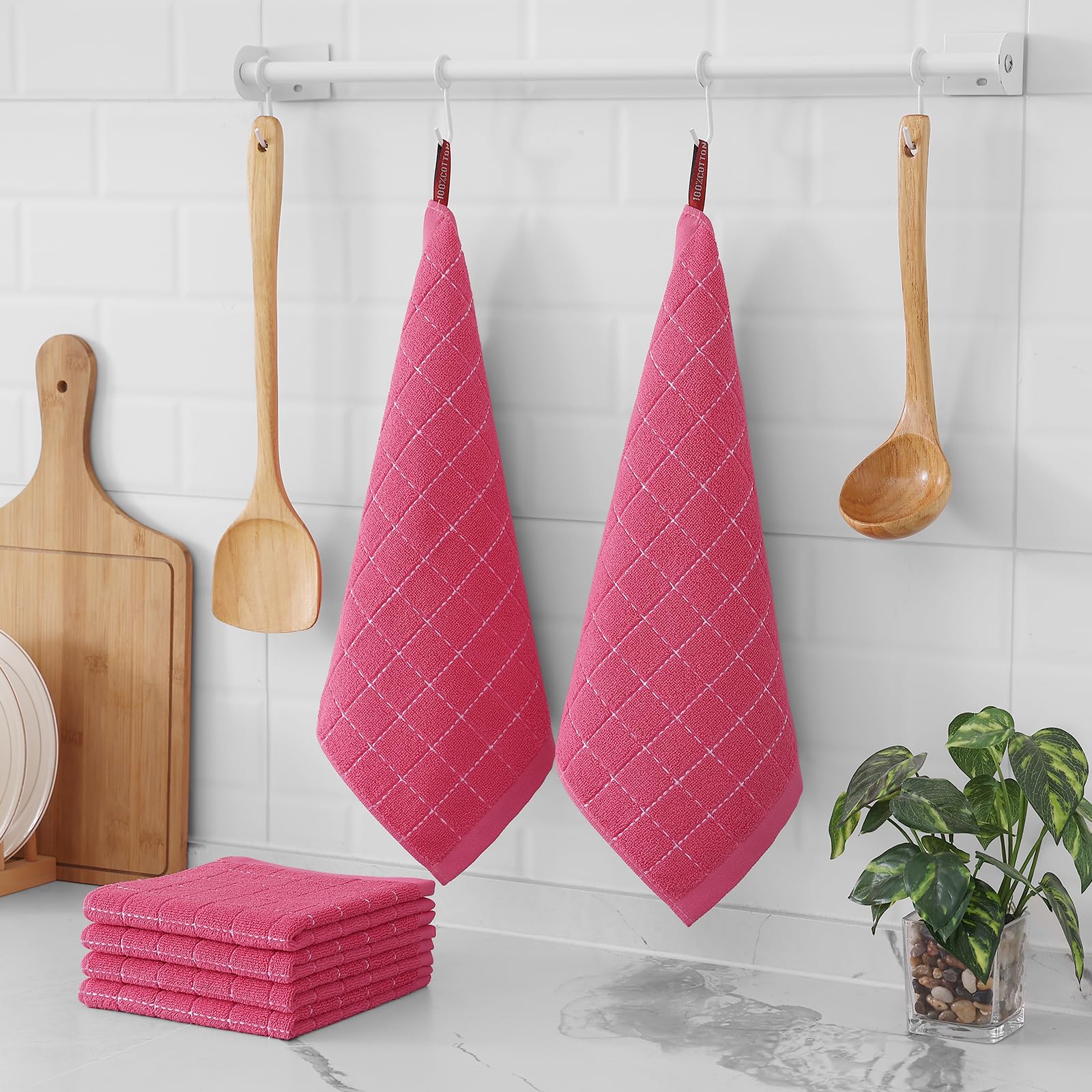 100% Cotton Terry Kitchen Dish Cloths (6 Count)