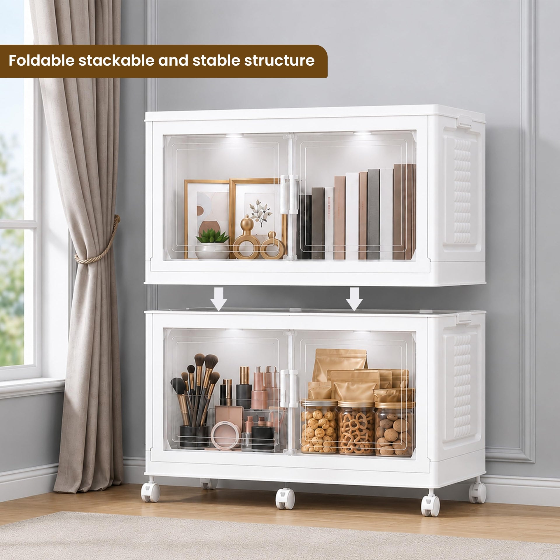 376QT 94GAL 2 Pack Foldable Cabinets with Wheels (2 Count)