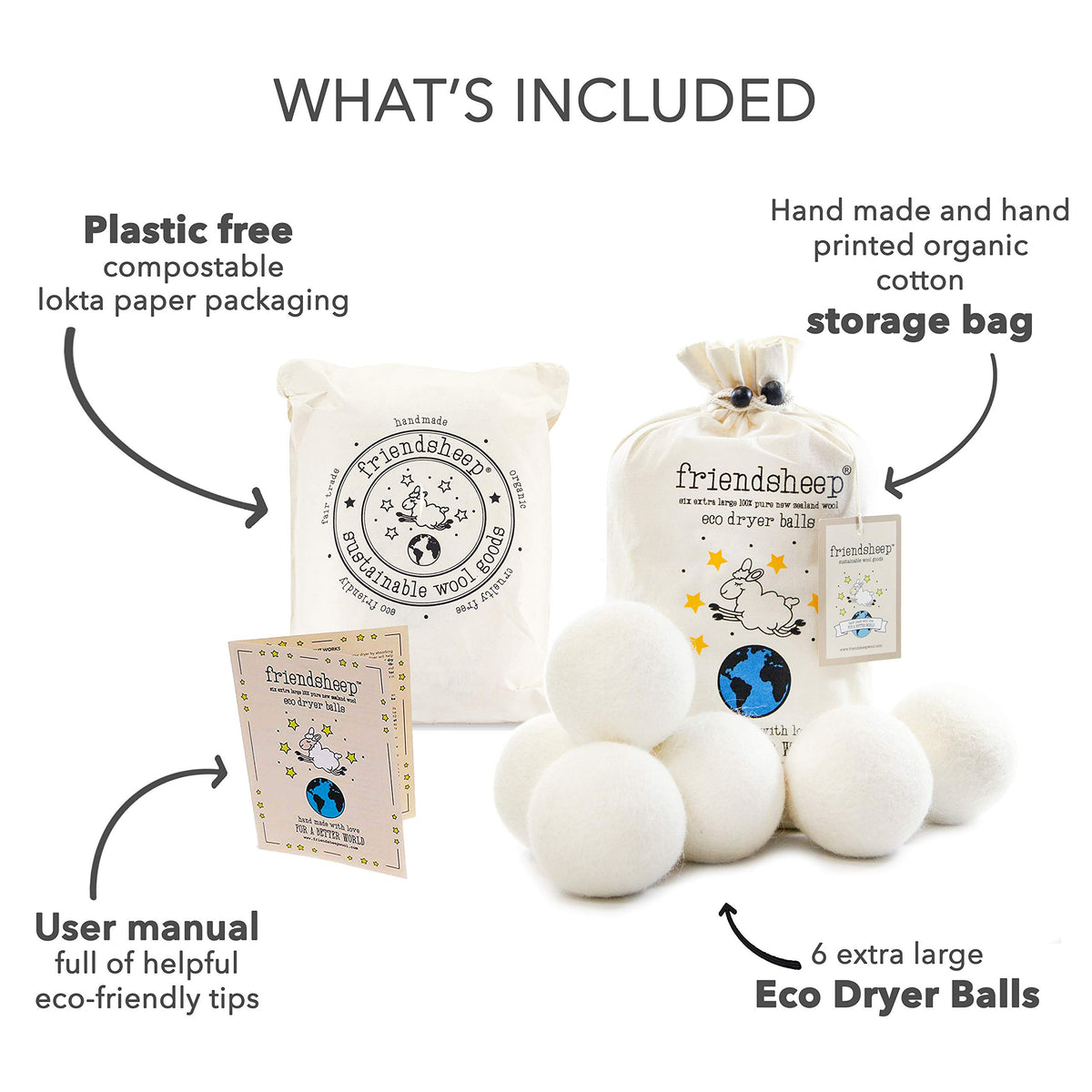 Wool Dryer Balls (6 Count)