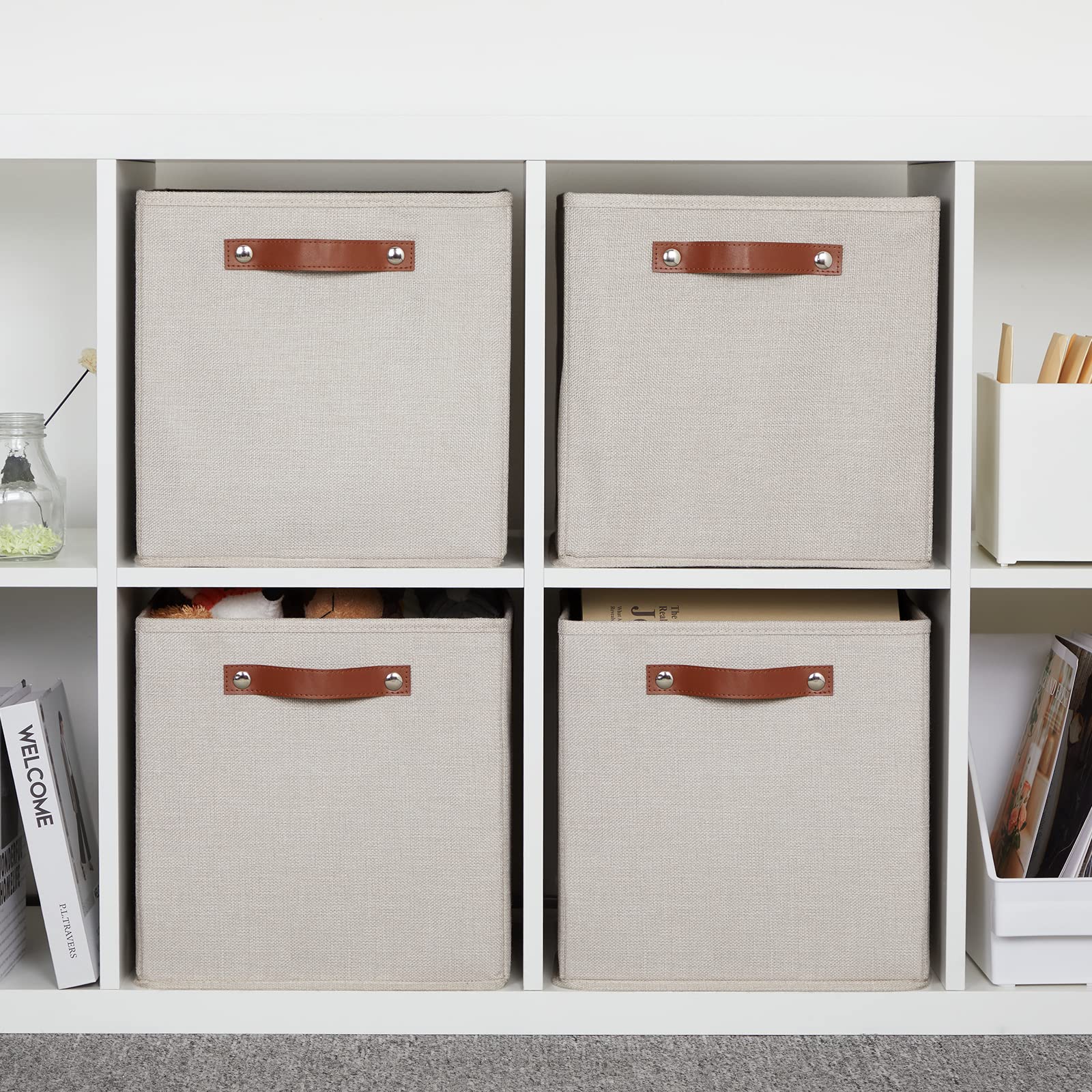 12inch Cube Storage Baskets for Shelves Closet Storage (4 Count)