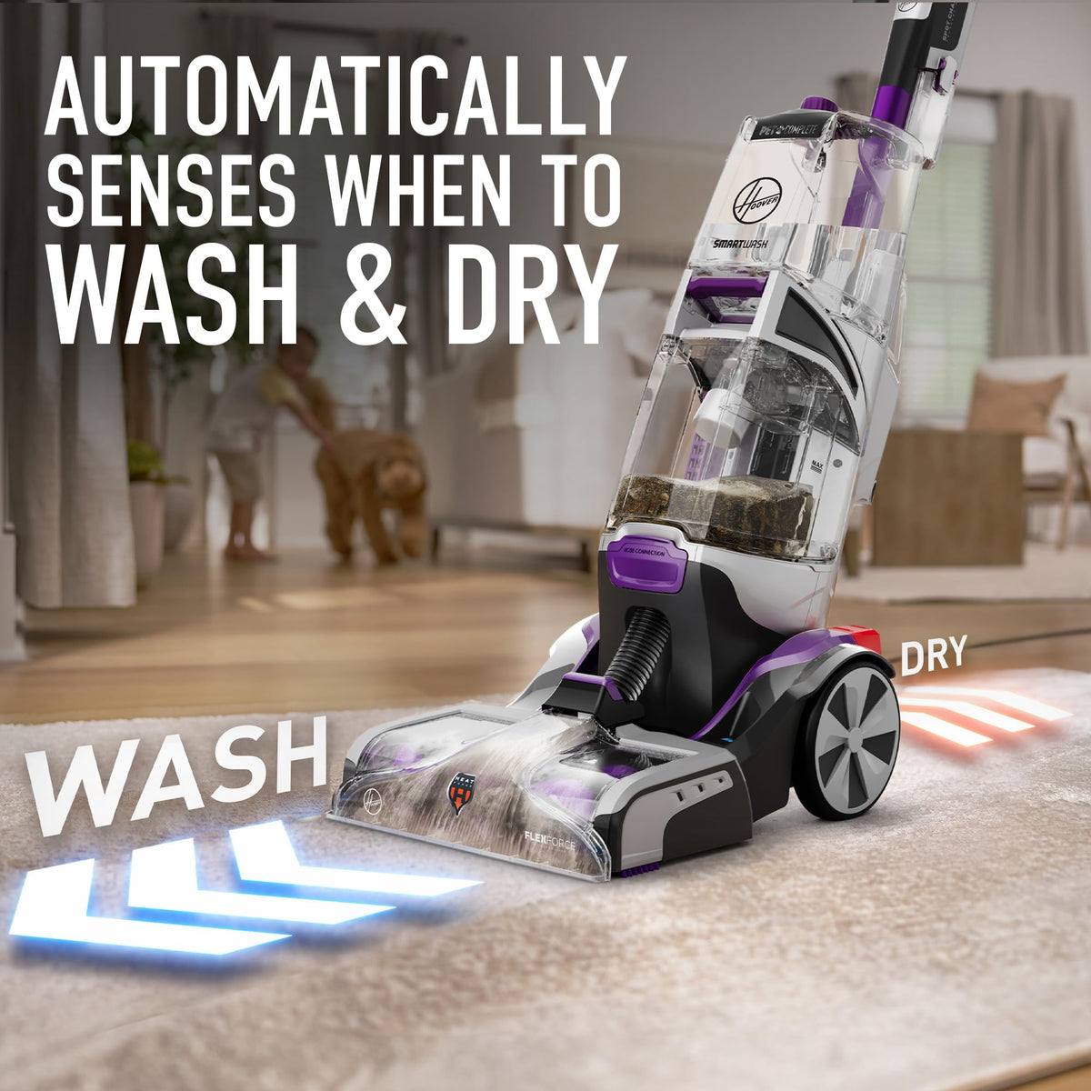 SmartWash Pet Automatic Carpet Cleaner Machine with Spot Chaser Wand