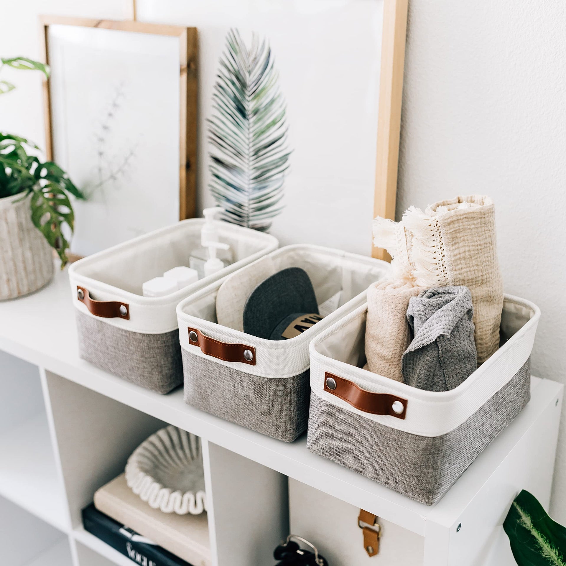 12x8in Canvas Storage Baskets (3 Count)