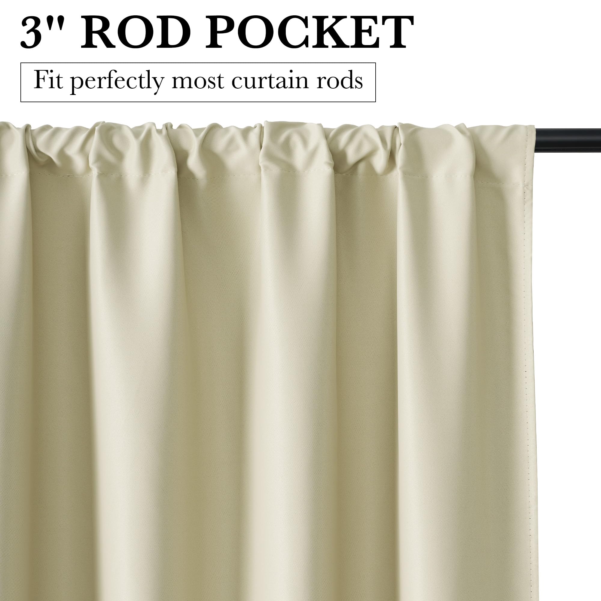 100% Blackout Short Curtains for Small Window (2 Count)
