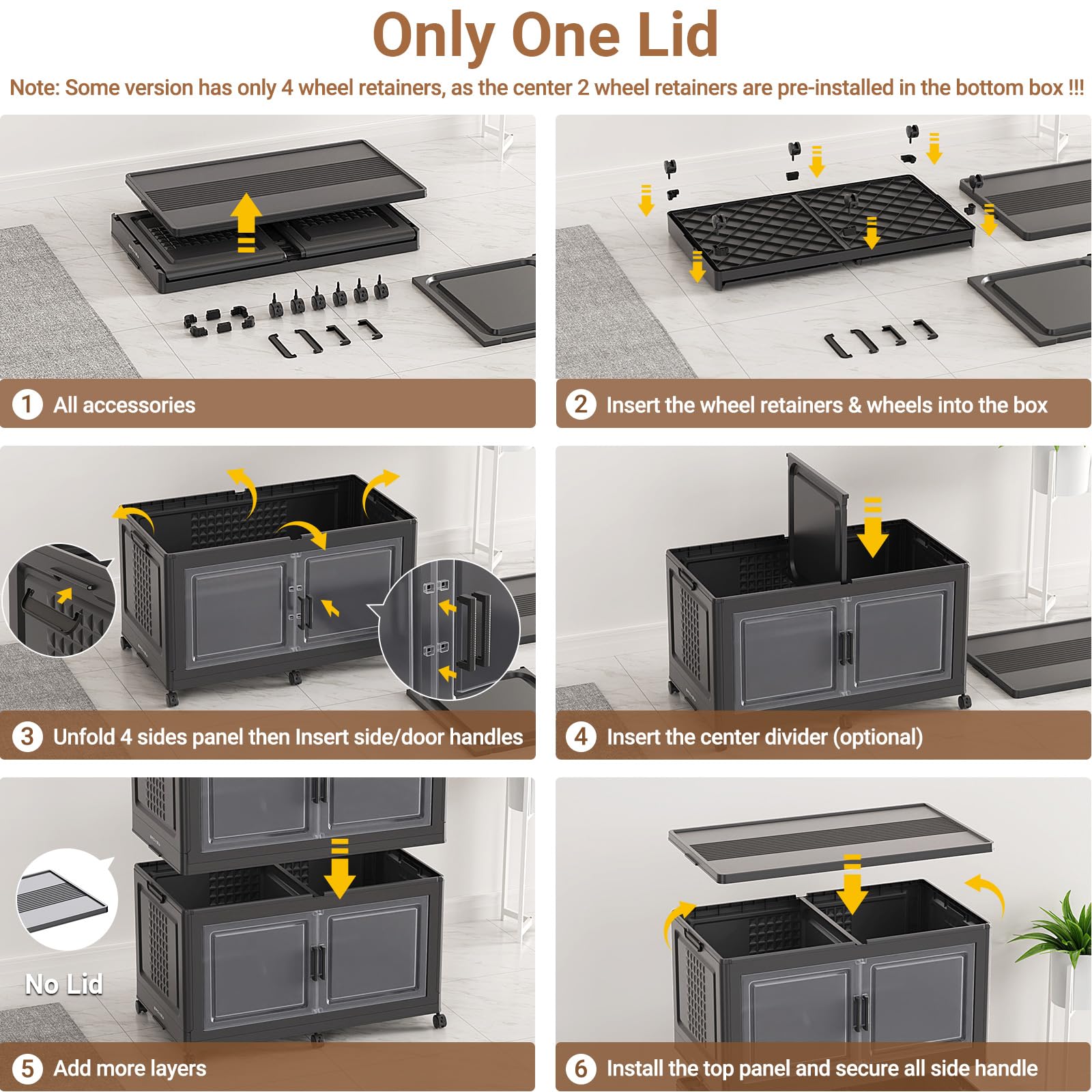 600 Qt Stackable Storage Bins Foldable Cabinet (3 Count)