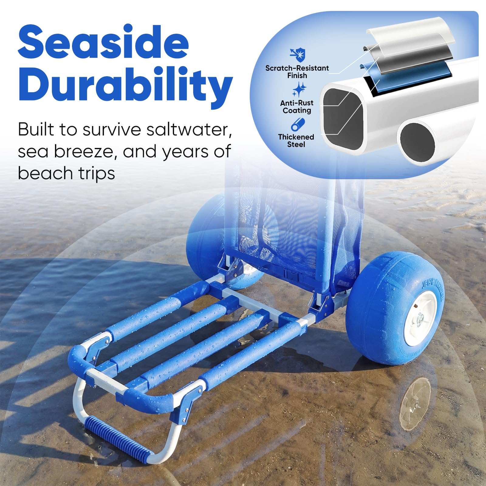 Beach Wagon with 12" Big Wheels for Sand