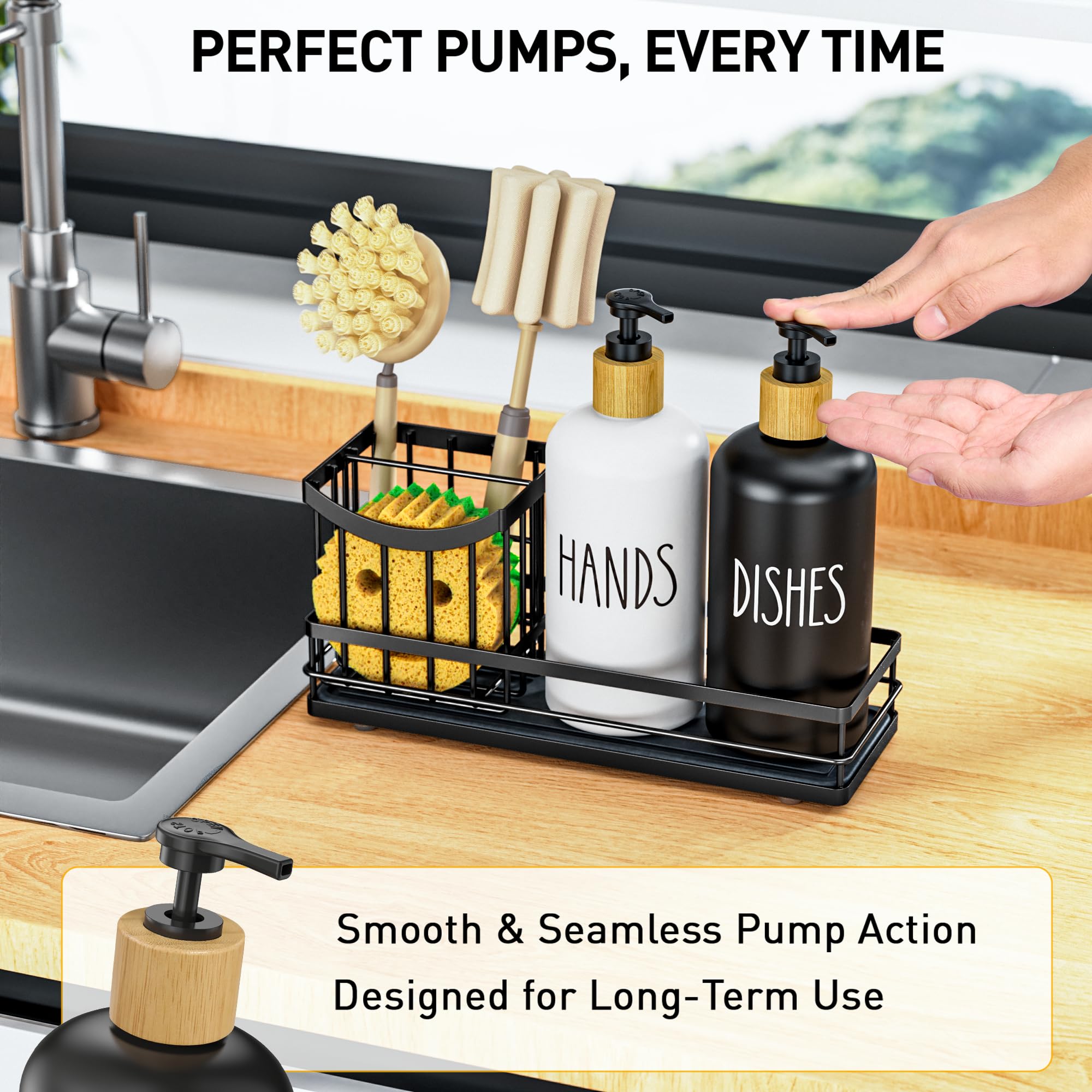 Kitchen Dish Soap Dispenser Set