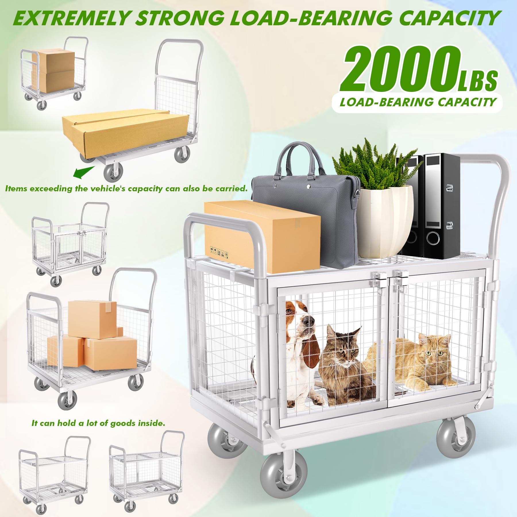 Platform Truck Cart with Cage 2
