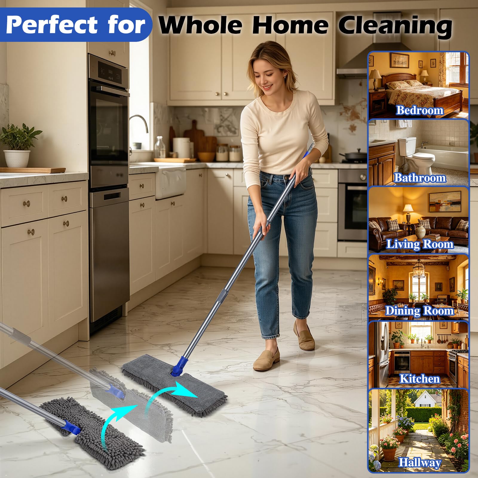 Two Sided Dust Mop for Floor Cleaning - ModHome Supplies