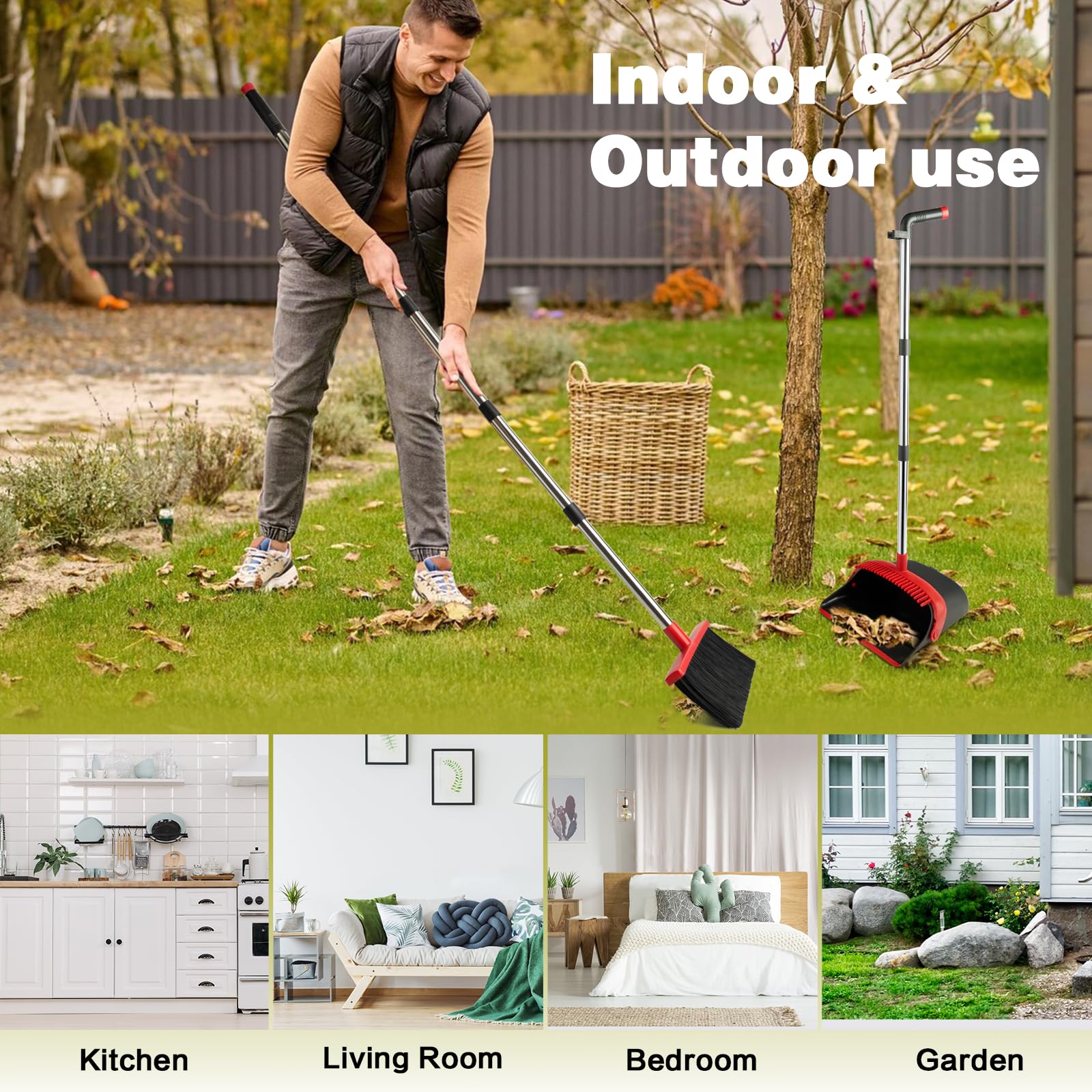 Broom and Dustpan Combo Set