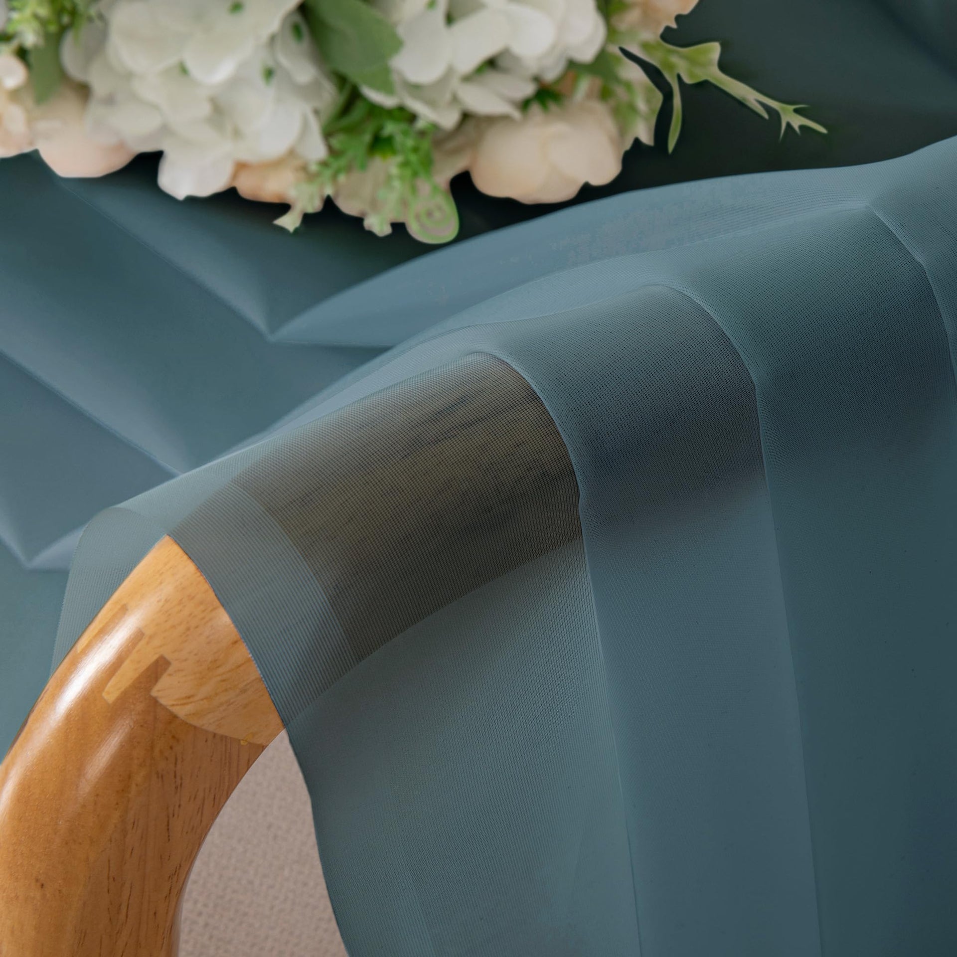 Stone Blue Sheer Curtains 45 Inch Long 2 Panels (2 Count)