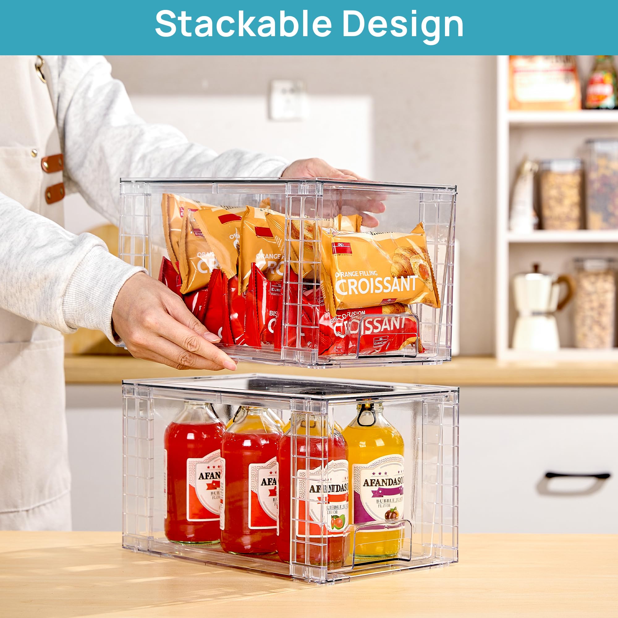 8 Pack Large Stackable Storage Drawers (8 Count)