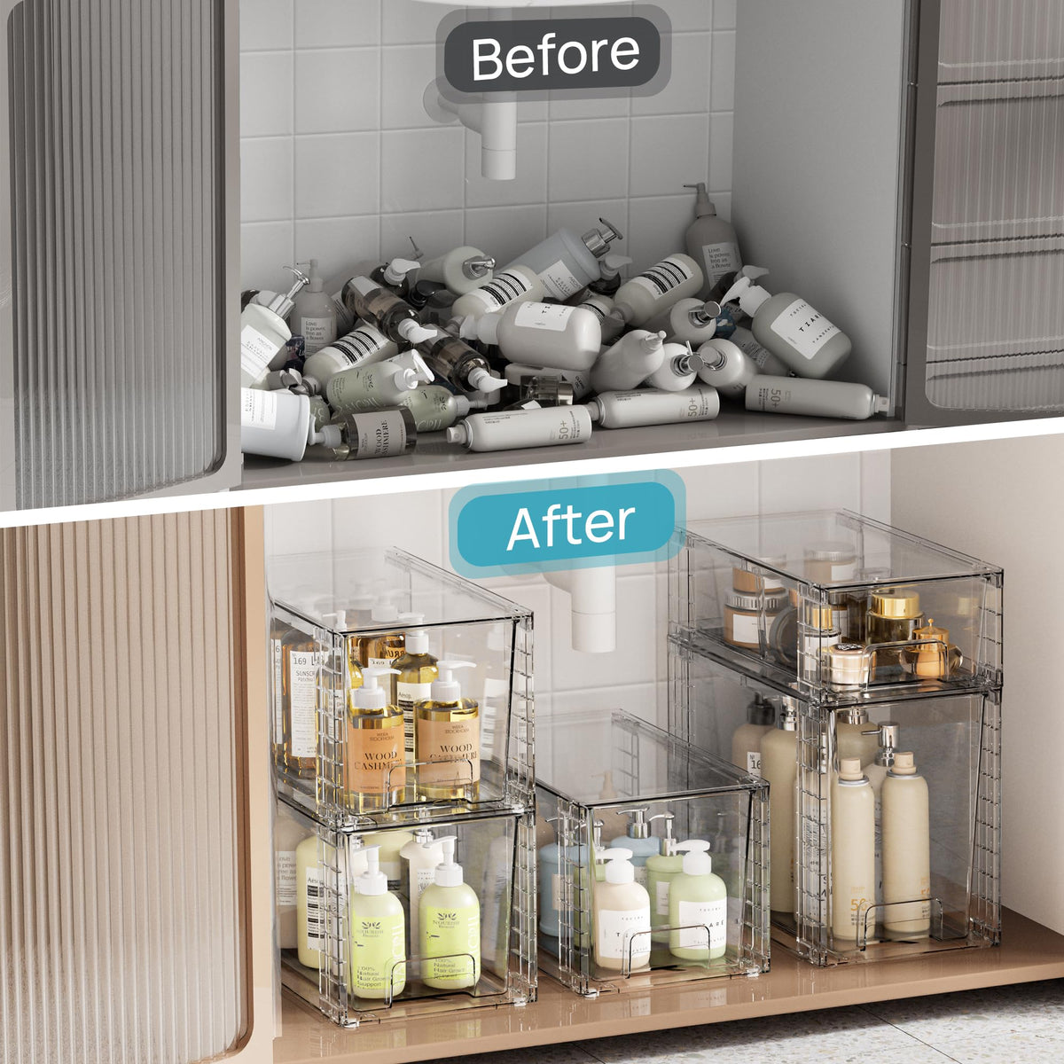 Clear Stackable Storage Drawers (6 Count)