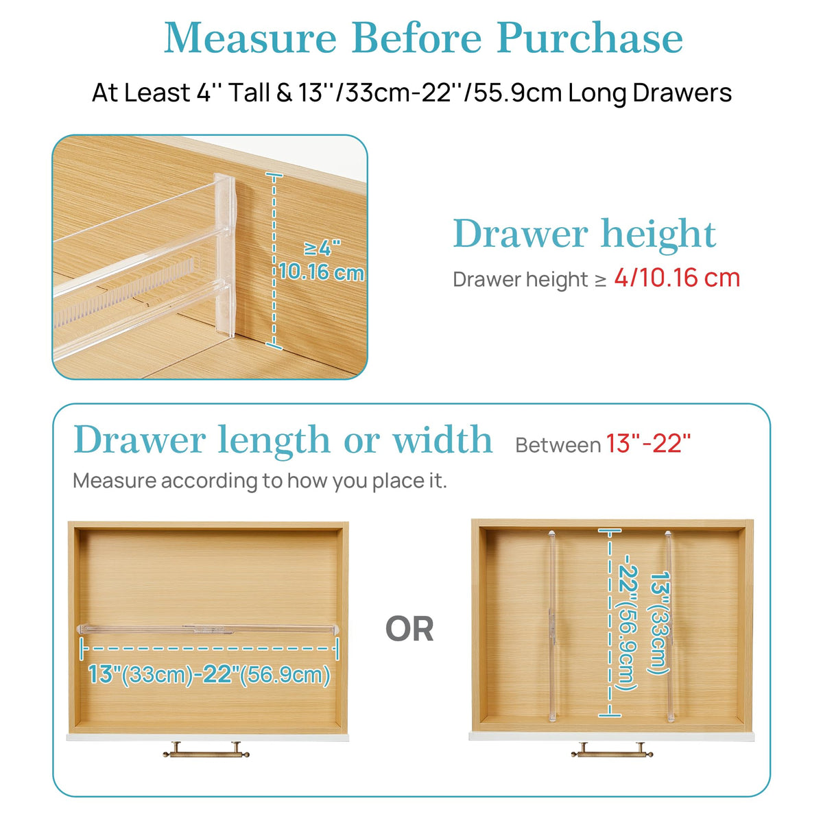 4" High Drawer Dividers for Clothes (12 Count)