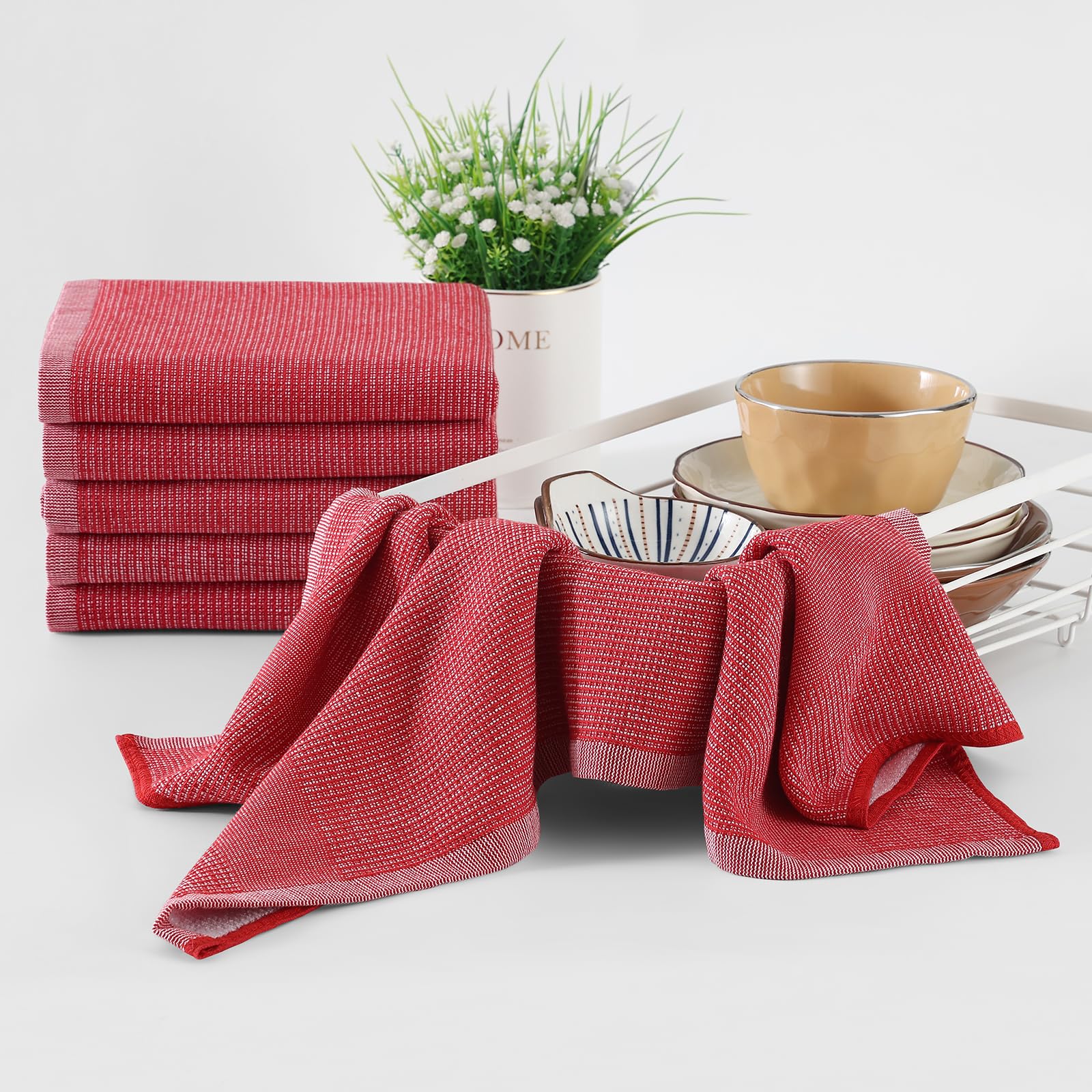 380 GSM Cotton Premium Kitchen Towels 8 Pack (8 Count)